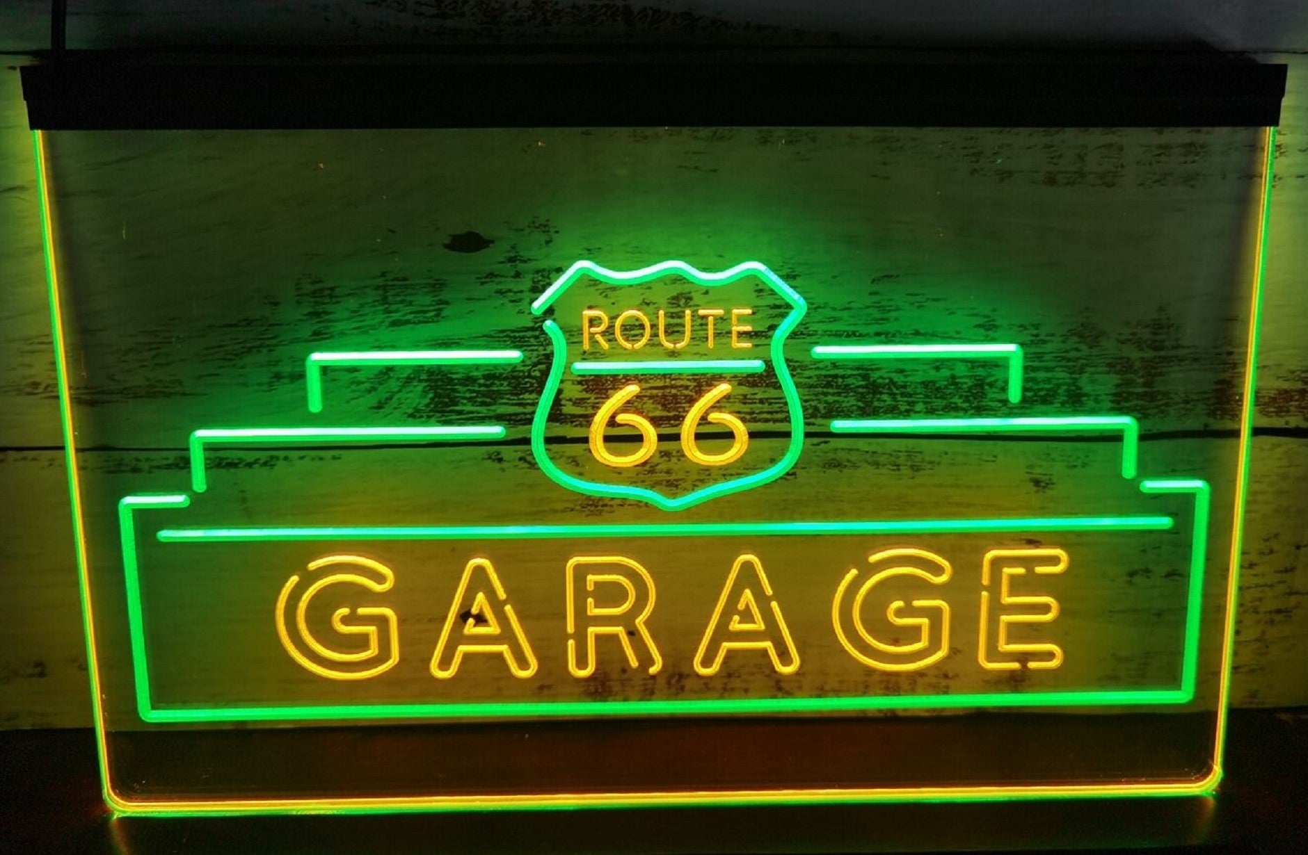 Route 66 Garage Led Neon Sign Dual Color Wall Hanging Desktop Decor