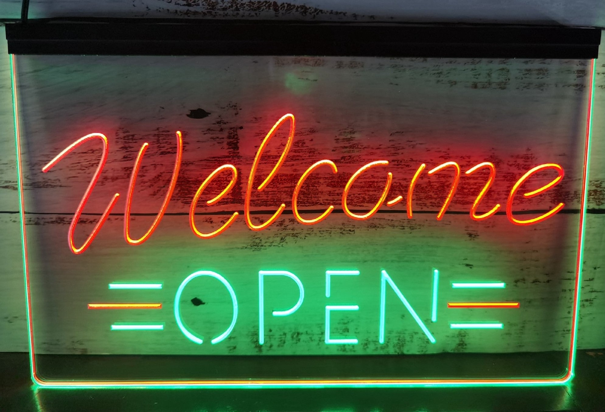 Welcome Open Led Neon Sign Dual Color Store Shop Coffee Shop Restaurant Decor