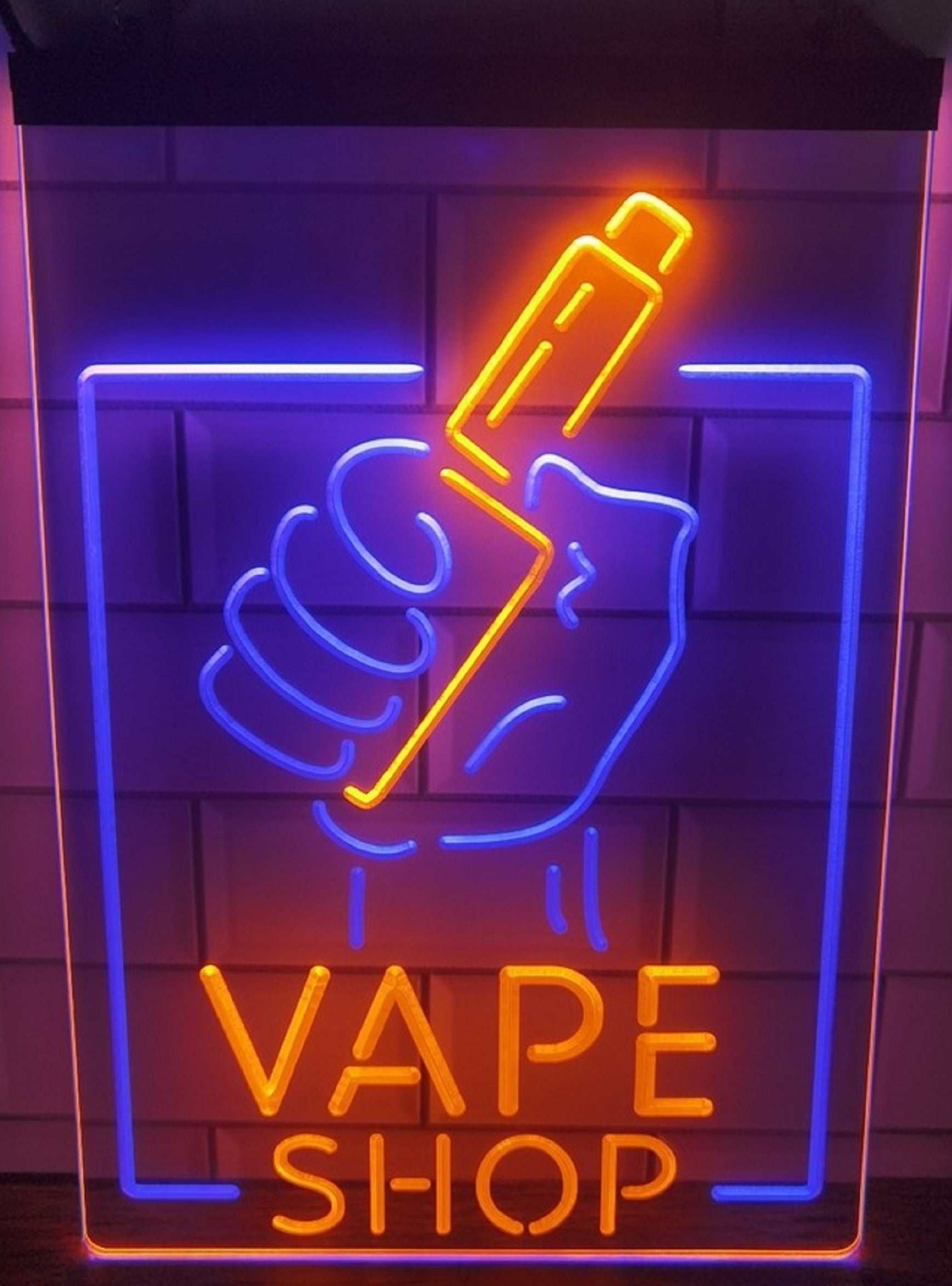 Vape Shop Smoking Led Neon Sign Dual Color Vape Smoke Shop Decor