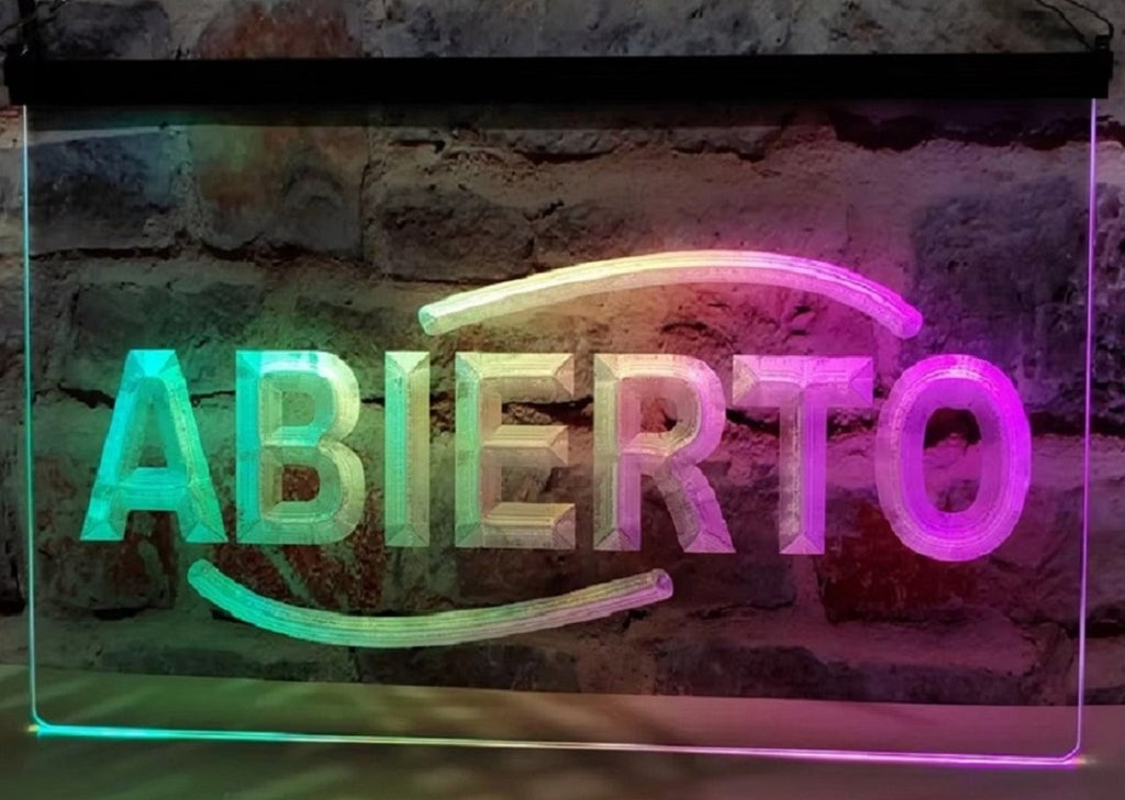 Abierto Led Neon Sign Multi Mode Office Grocery Coffee Shop Store Restaurant Decor