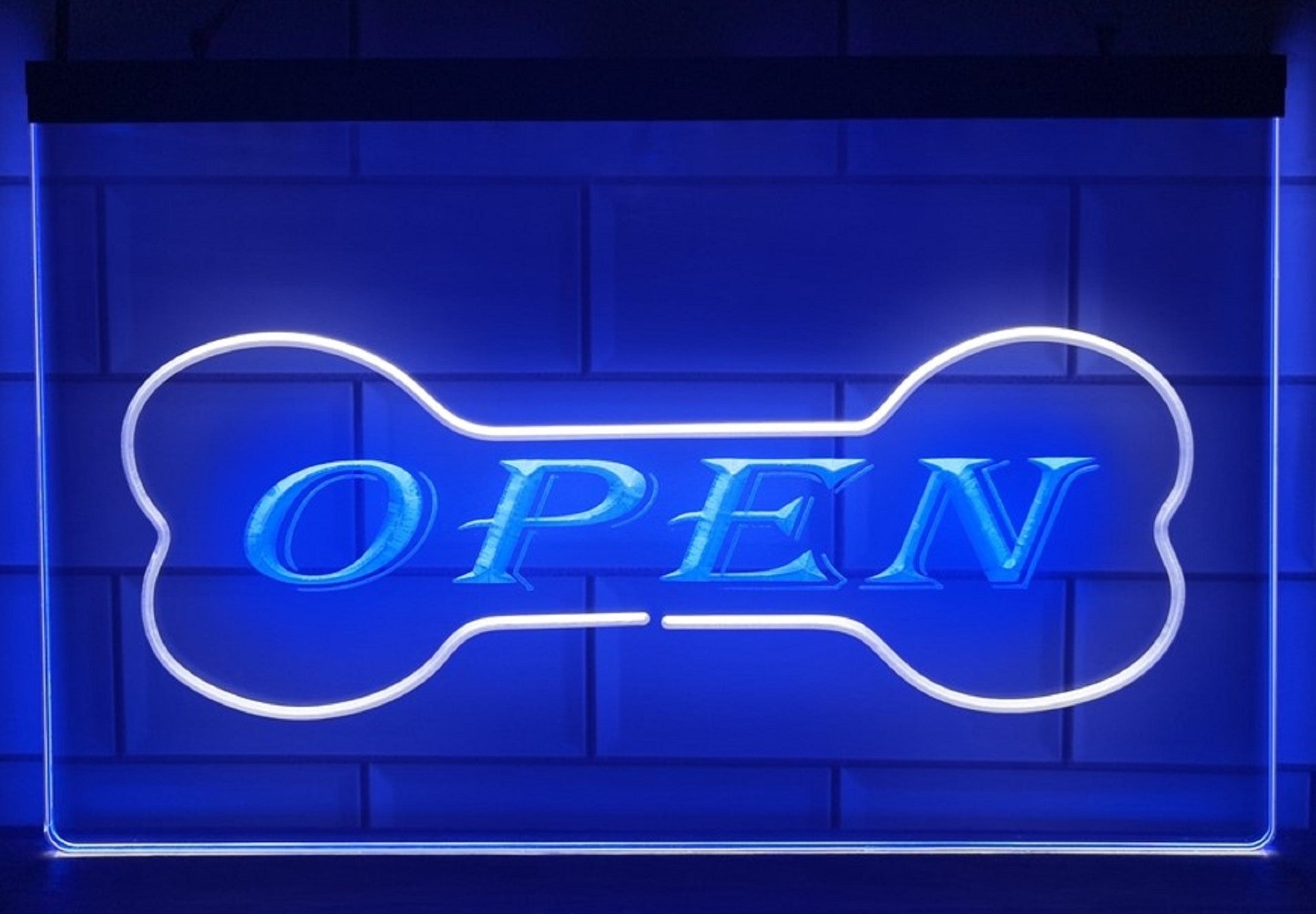 Pet Shop Open Led Neon Sign Dual Color Dog Grooming Pet Shop Decor