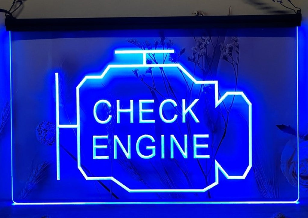 Check Engine Led Neon Sign Car Garage Auto Repair Shop Decor