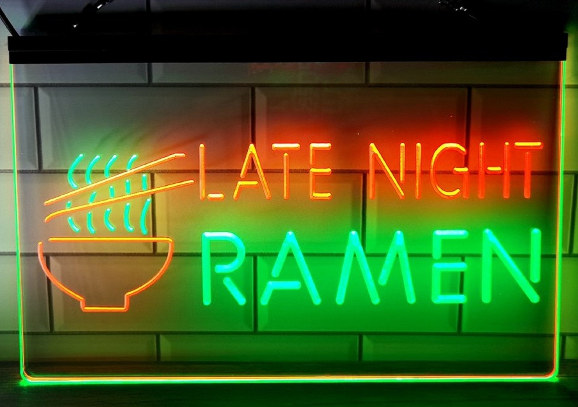 Ramen Late Night Led Neon Sign Dual Color Home Kitchen Japanese Restaurant Decor