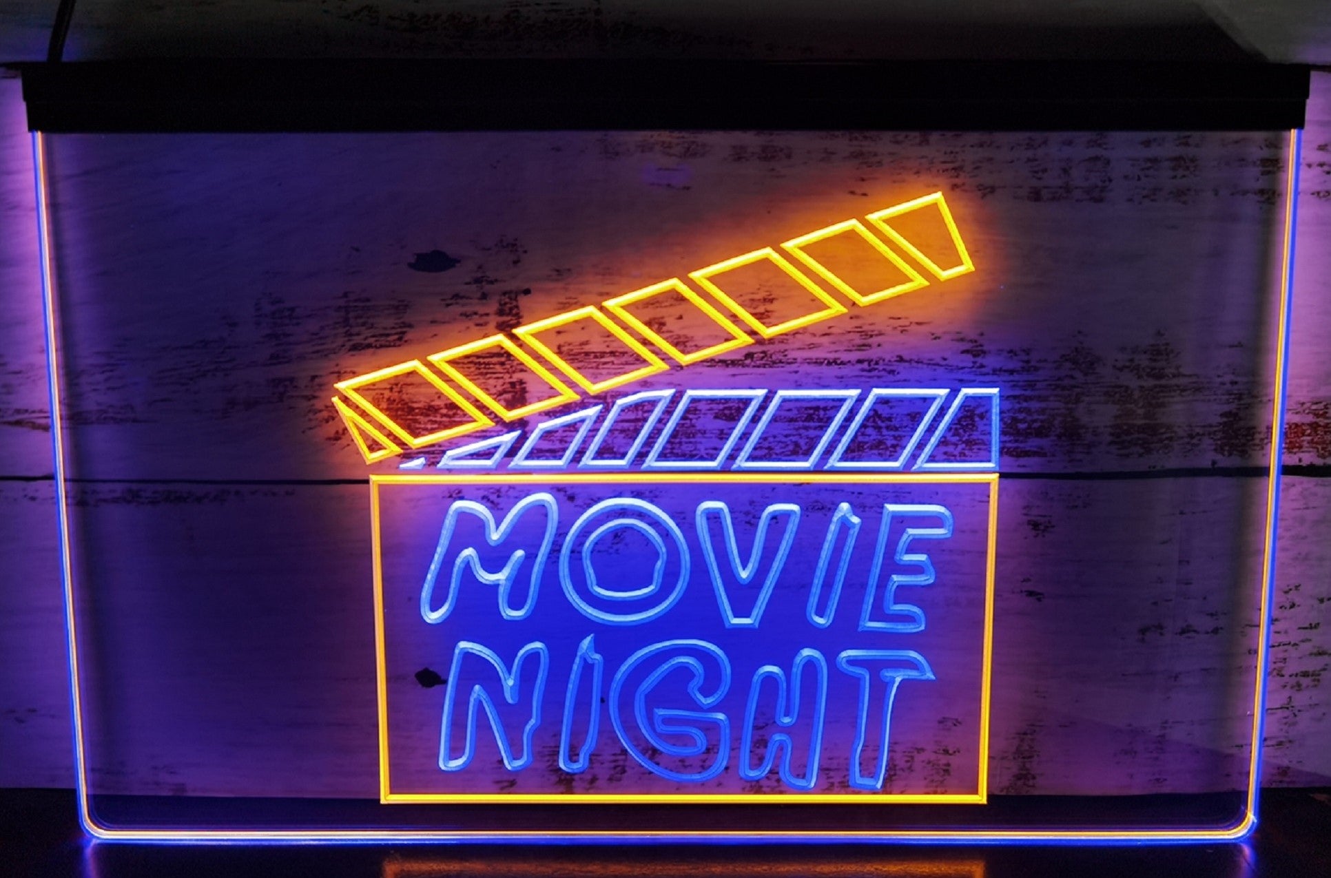 Movie Night Led Neon Sign Dual Color Studio Cinema Theatre Home Movie Room Decor
