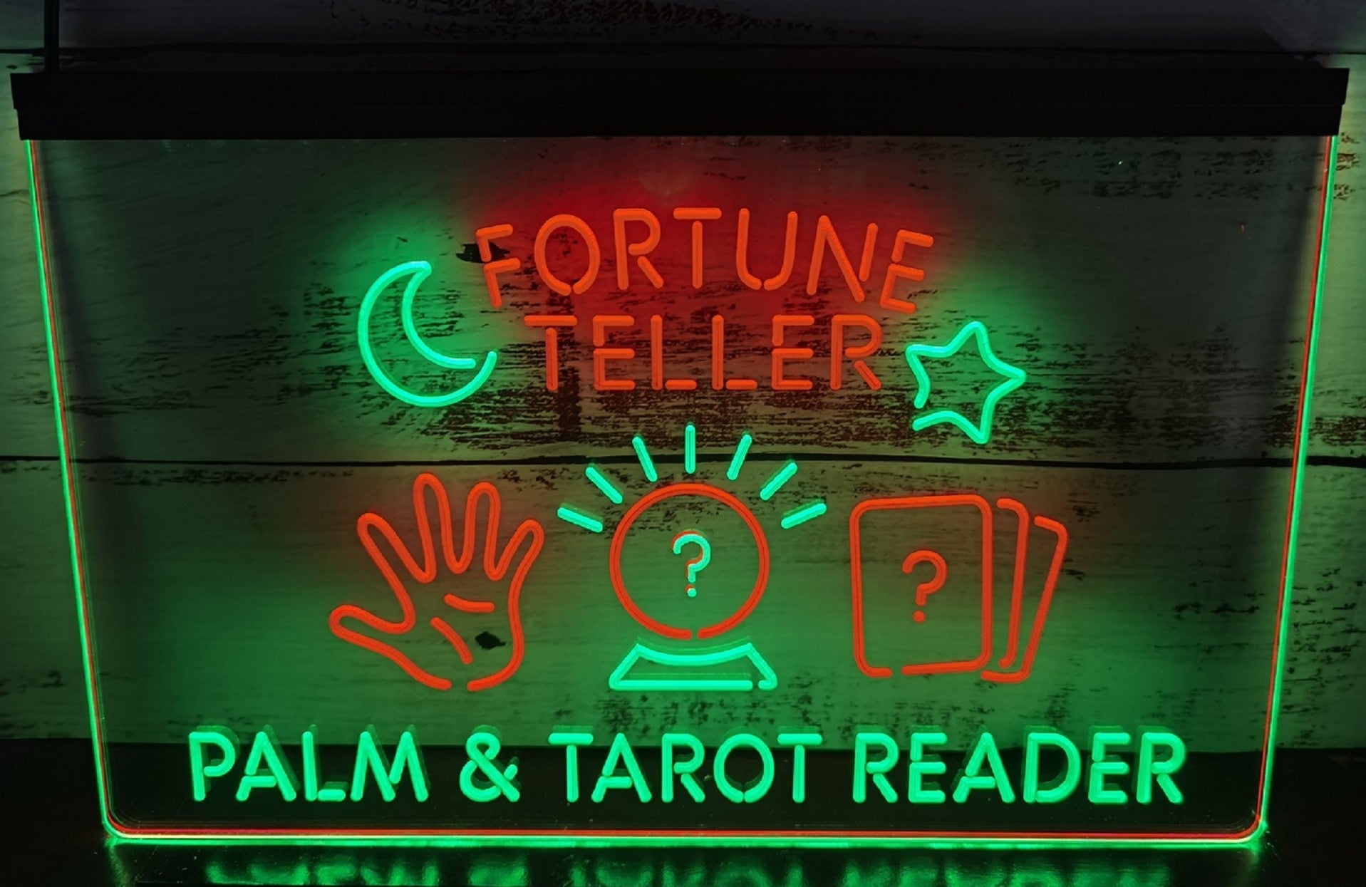 Fortune Teller Led Neon Sign Dual Color Psychic Healing Tarot Shop Decor Wall Hanging OR Desktop