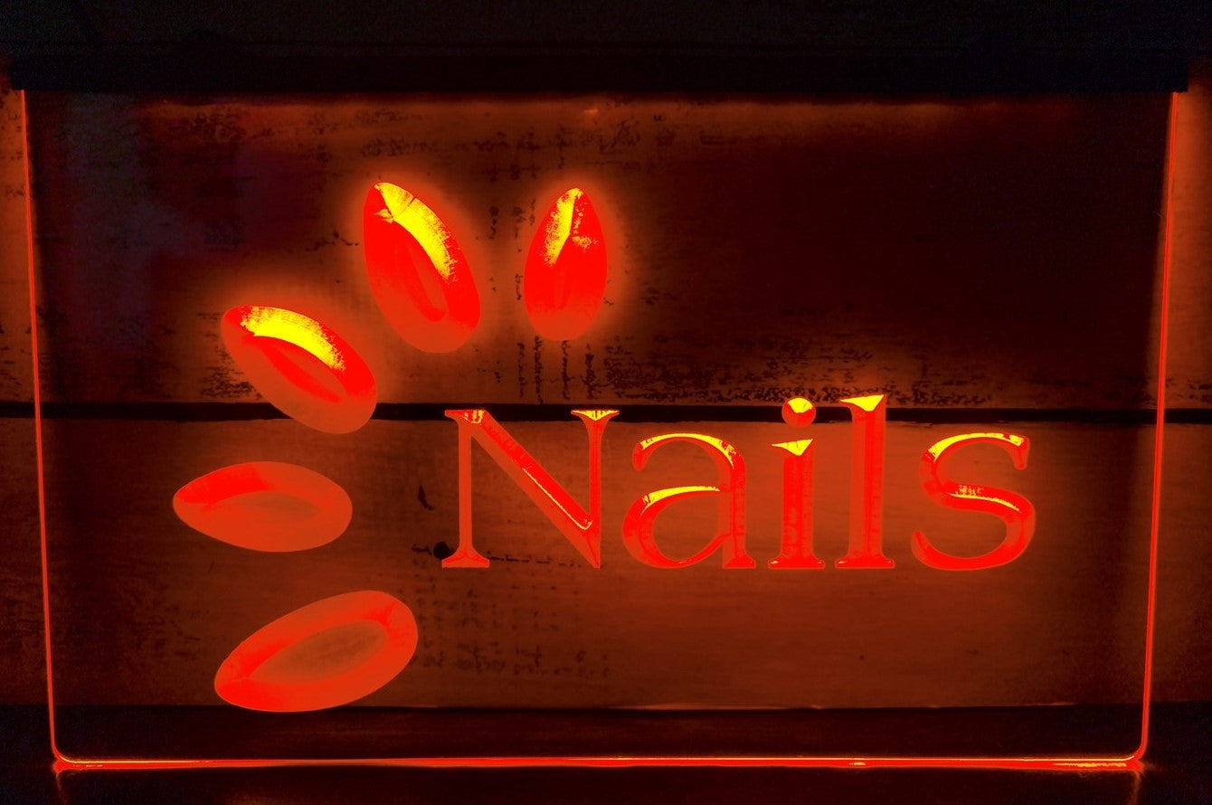 Nails Led Neon Sign Spa Beauty Pedicure Salon Decor Wall Hanging OR Desktop