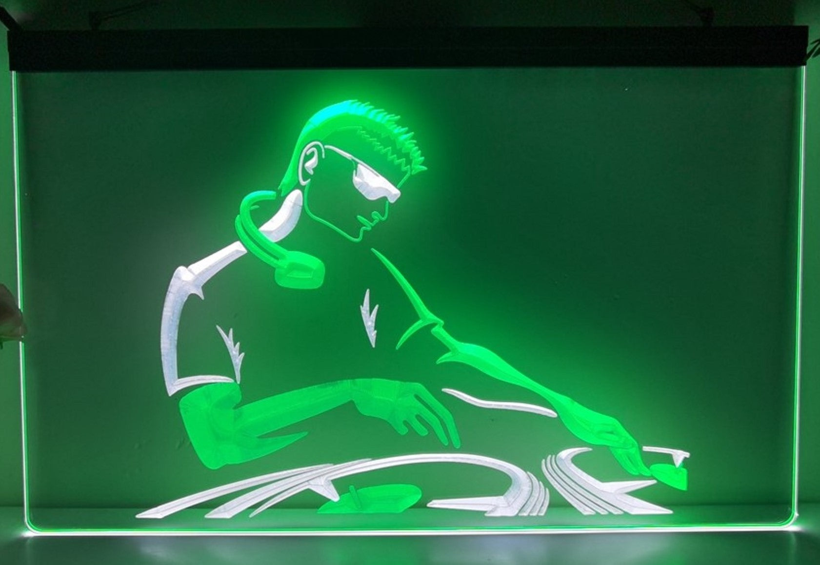 DJ Disc Jockey Led Neon Sign Dual Color Home Music Room Studio Music Shop Decor