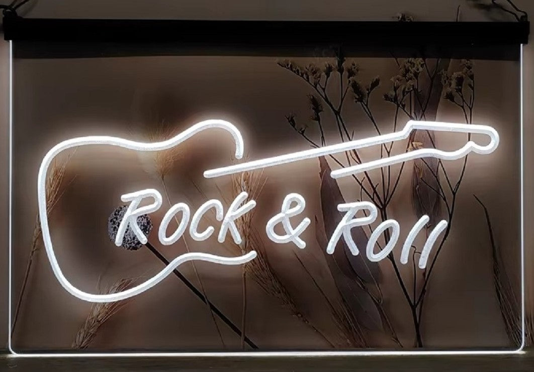 Guitar Rock & Roll Led Neon Sign Home Music Room Recording Studio Decor