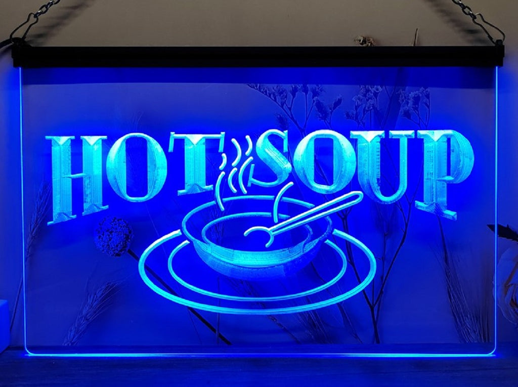 Hot Soup Led Neon Sign Home Kitchen Restaurant Decor Wall Hanging Or Desktop