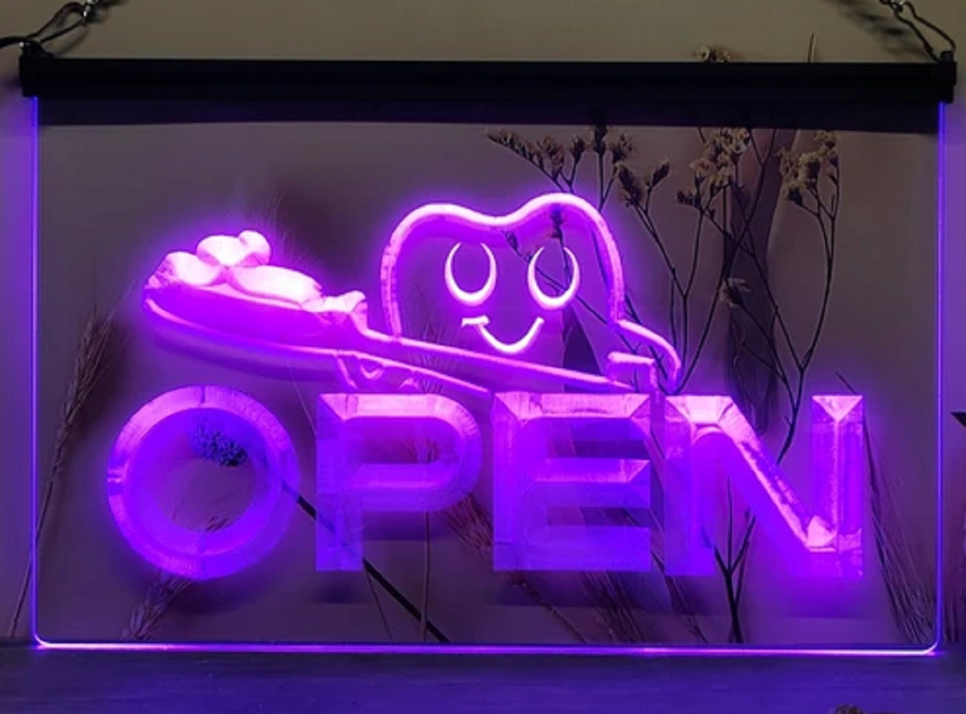 Dentist Open Led Neon Sign Dental Clinic Decor Wall Hanging Or Desktop