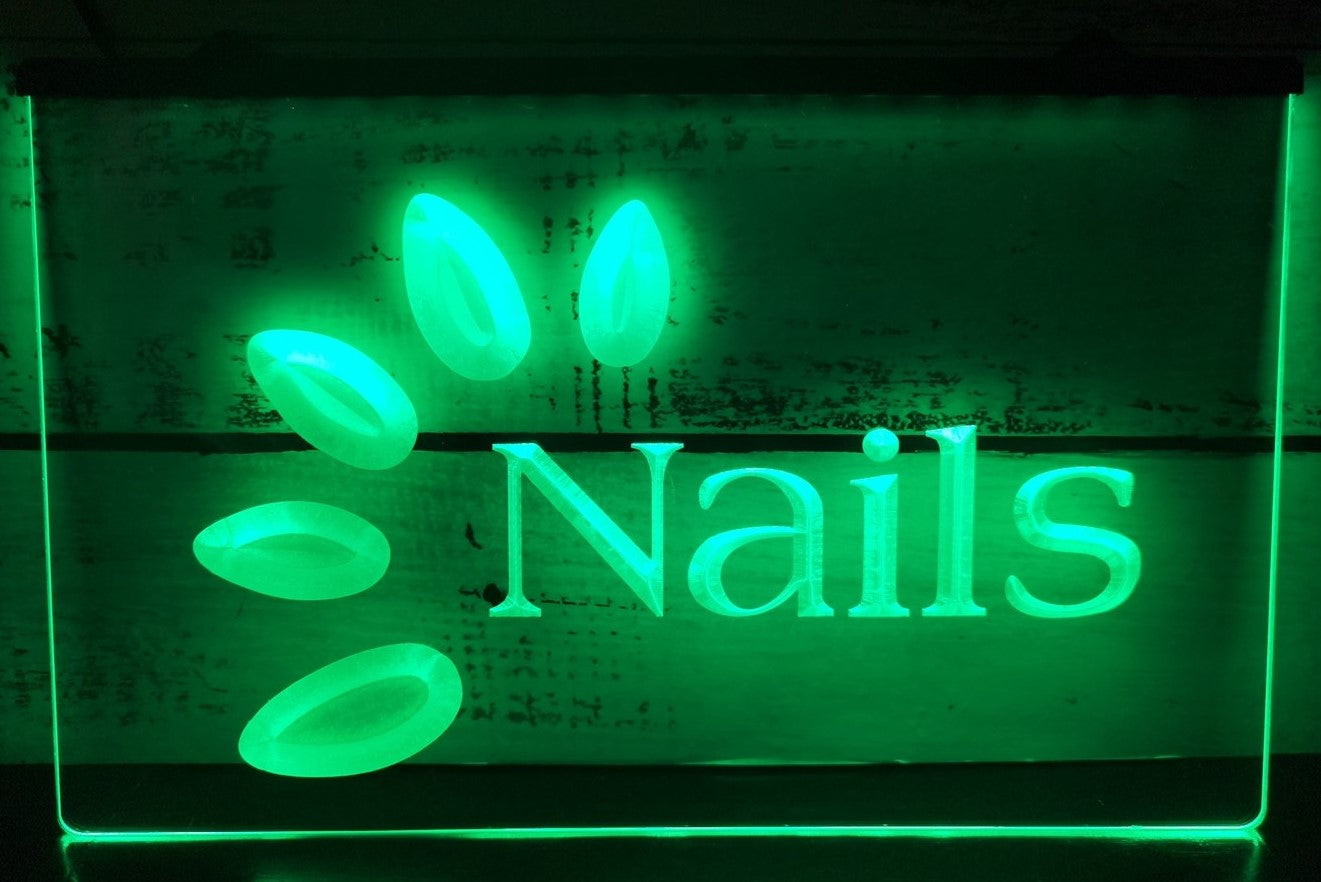 Nails Led Neon Sign Spa Beauty Pedicure Salon Decor Wall Hanging OR Desktop