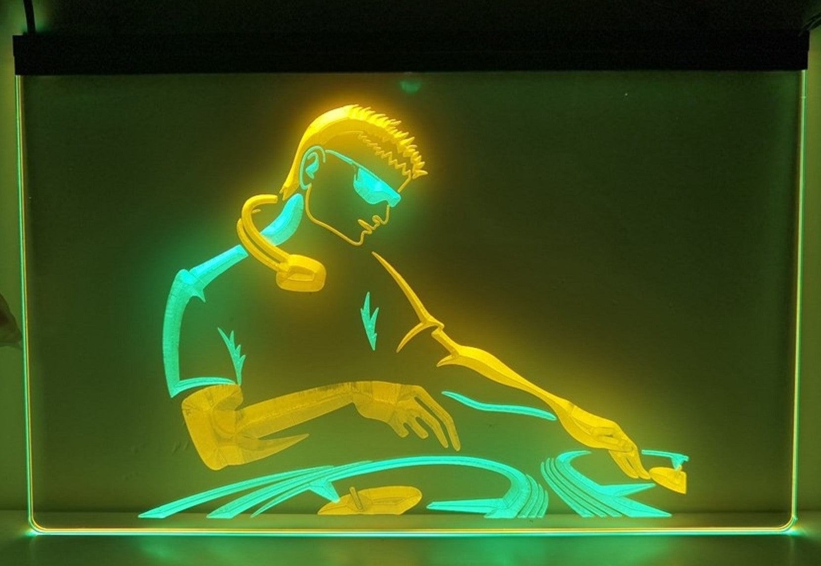 DJ Disc Jockey Led Neon Sign Dual Color Home Music Room Studio Music Shop Decor