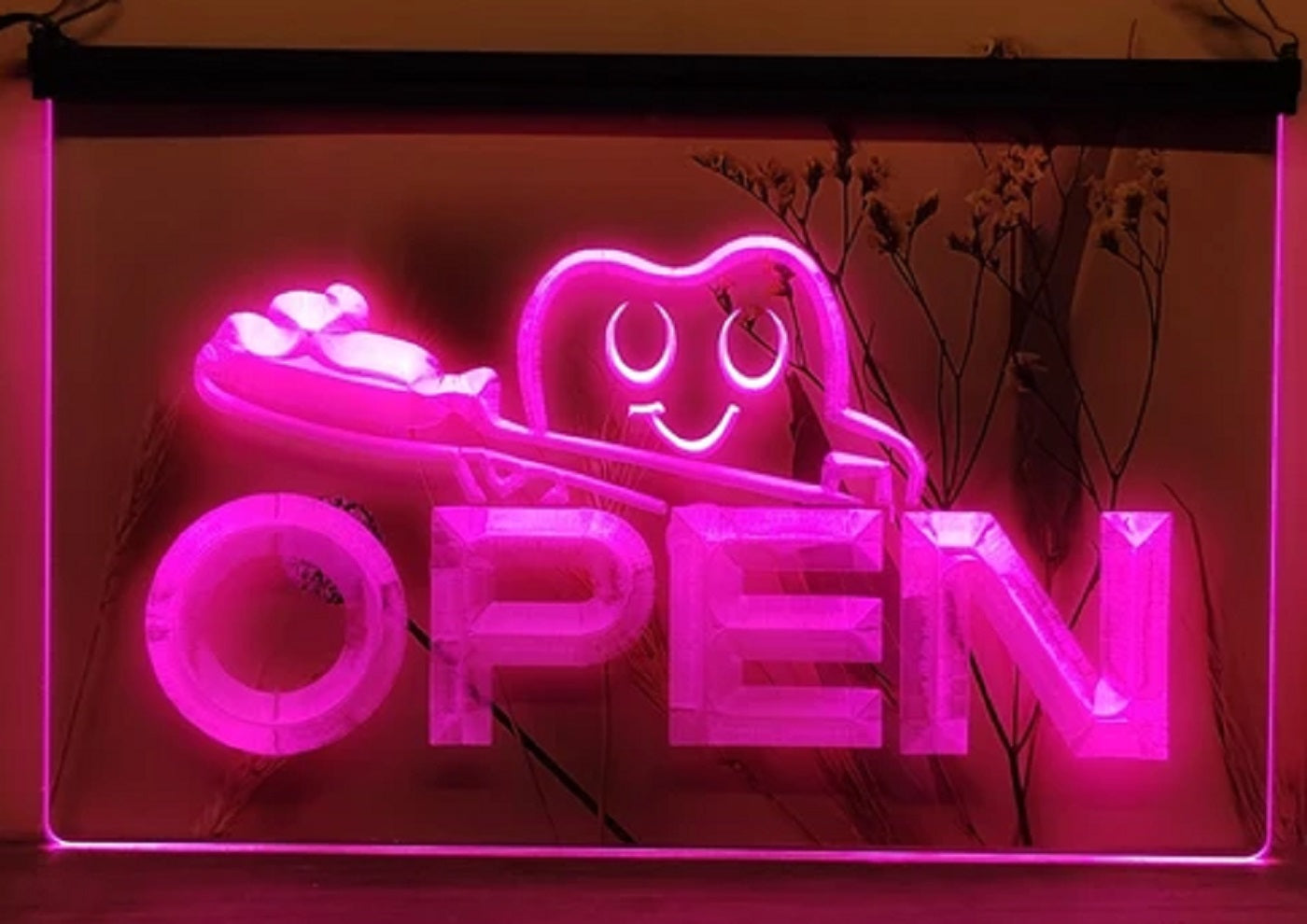Dentist Open Led Neon Sign Dental Clinic Decor Wall Hanging Or Desktop