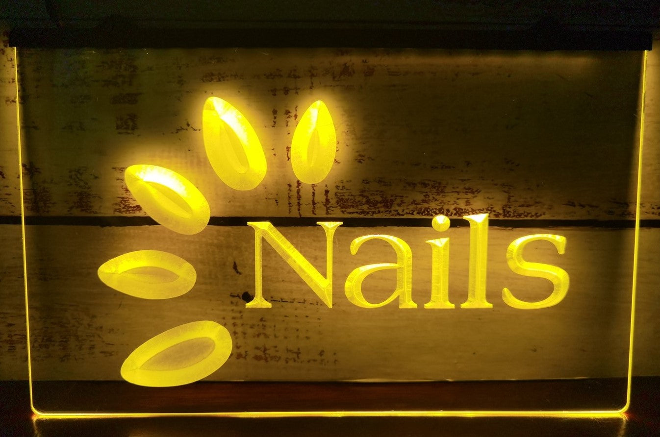 Nails Led Neon Sign Spa Beauty Pedicure Salon Decor Wall Hanging OR Desktop