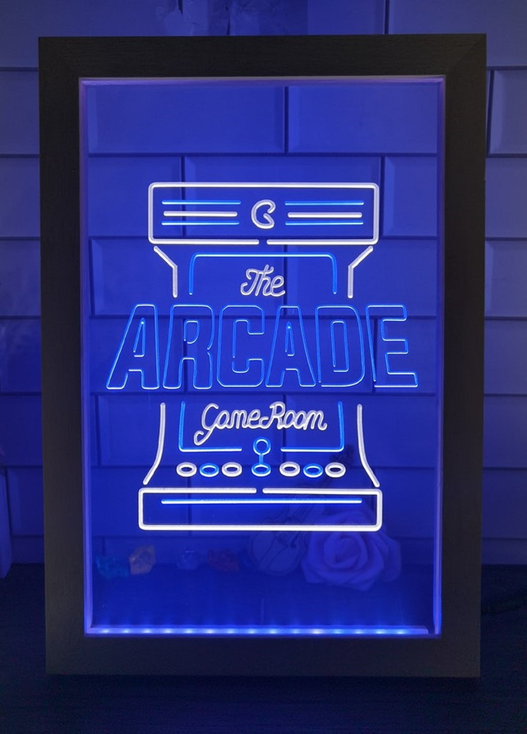The Arcade Game Room Led Neon Sign Framed Home Game Room Arcade Shop Decor