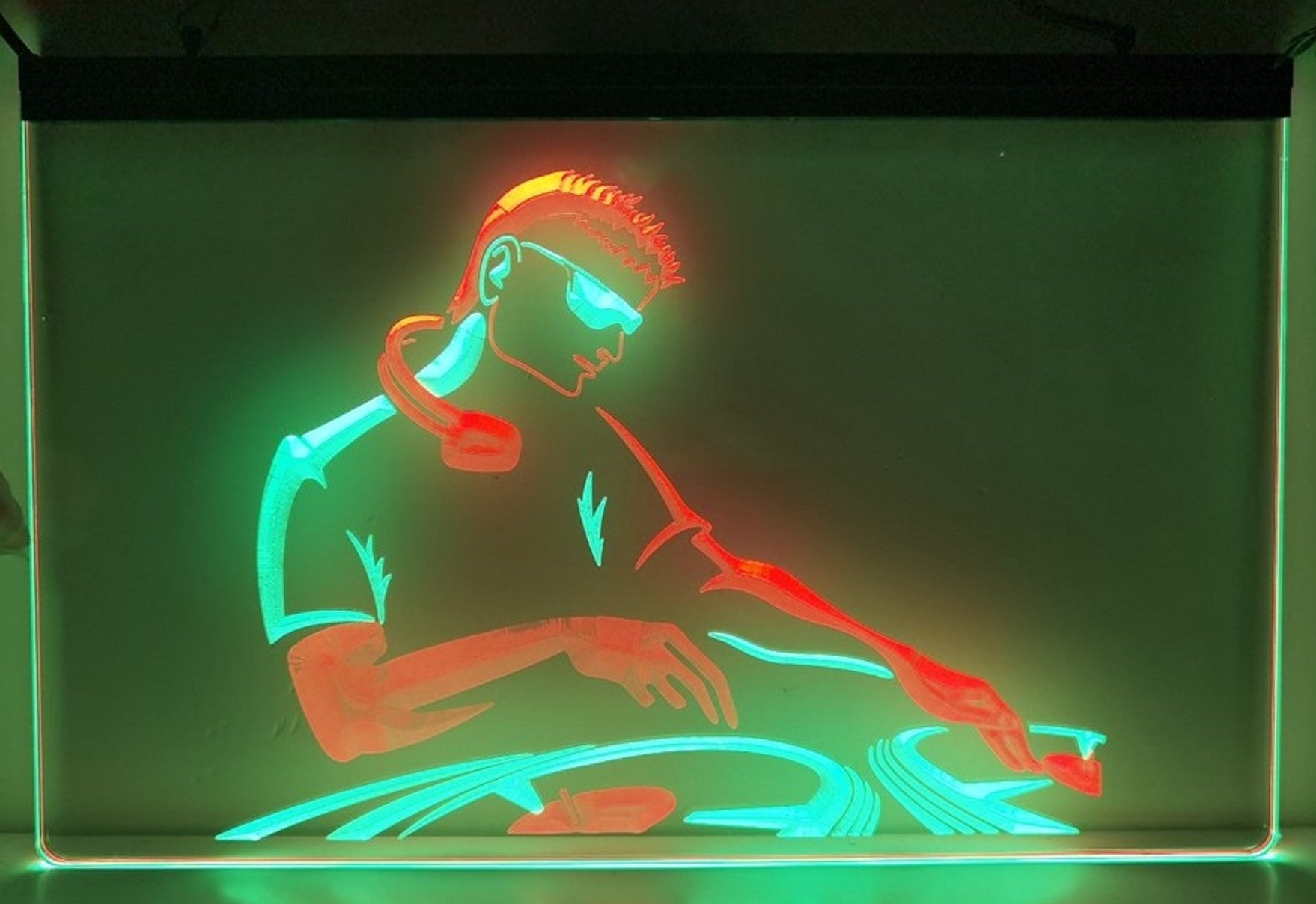 DJ Disc Jockey Led Neon Sign Dual Color Home Music Room Studio Music Shop Decor