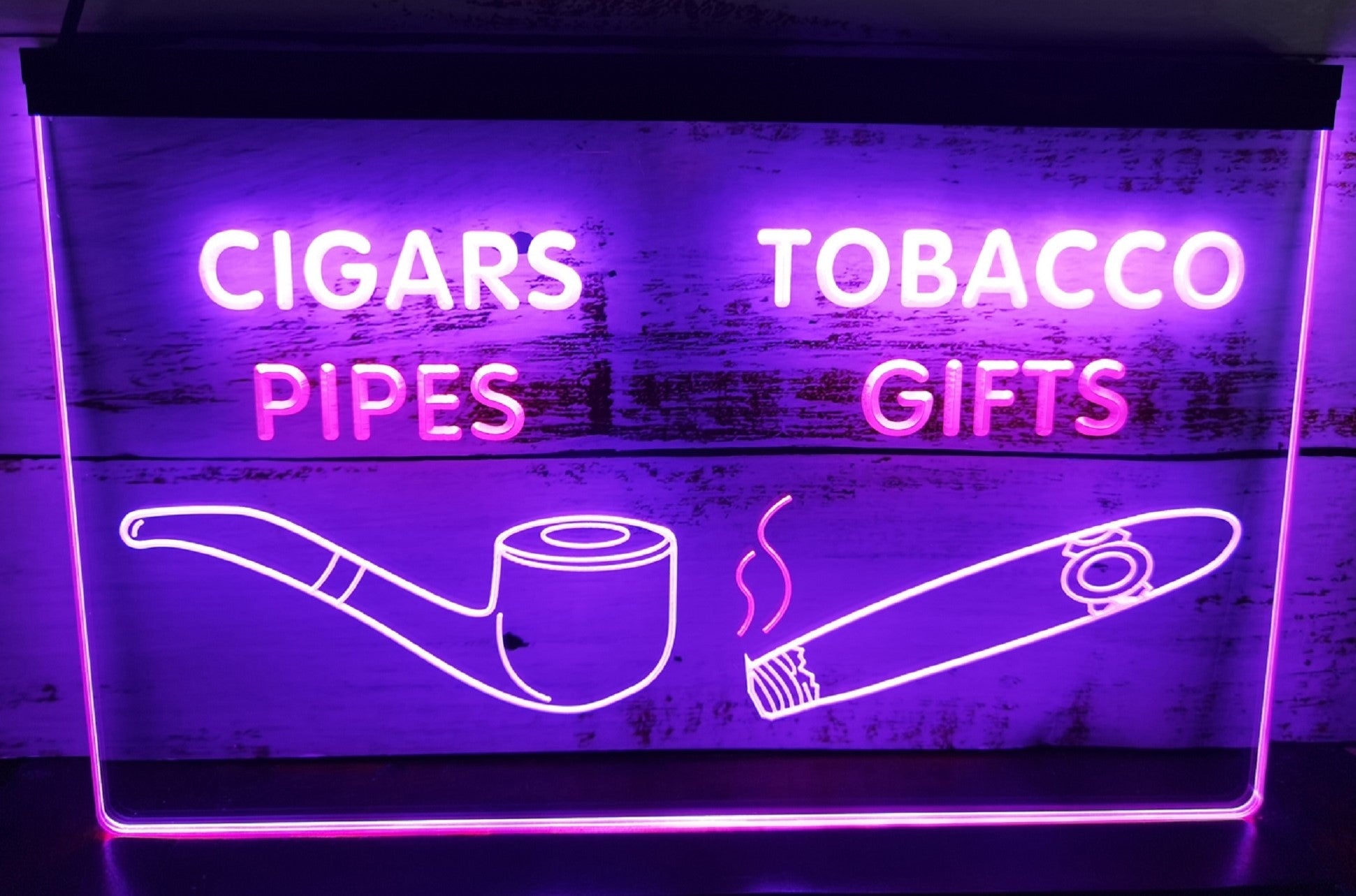 Cigars Tobacco Pipes Led Neon Sign Dual Color Cigar Smoke Shop Decor