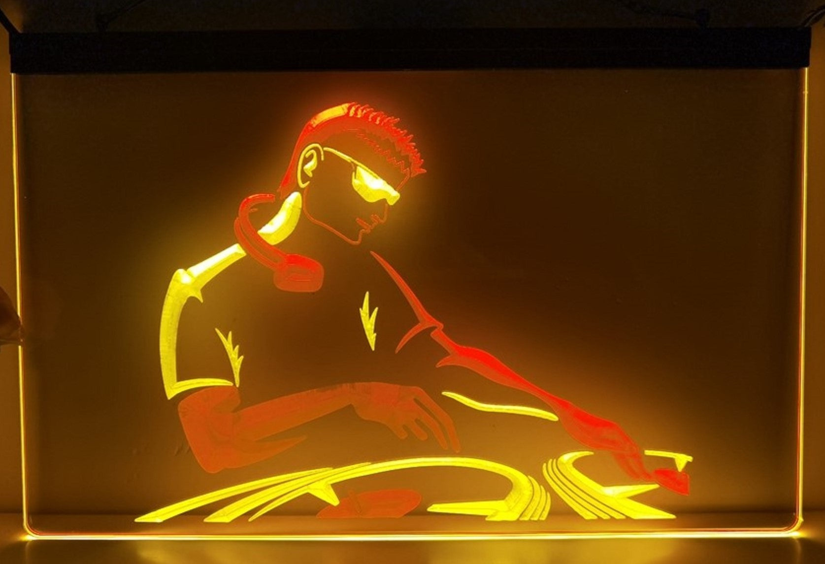 DJ Disc Jockey Led Neon Sign Dual Color Home Music Room Studio Music Shop Decor