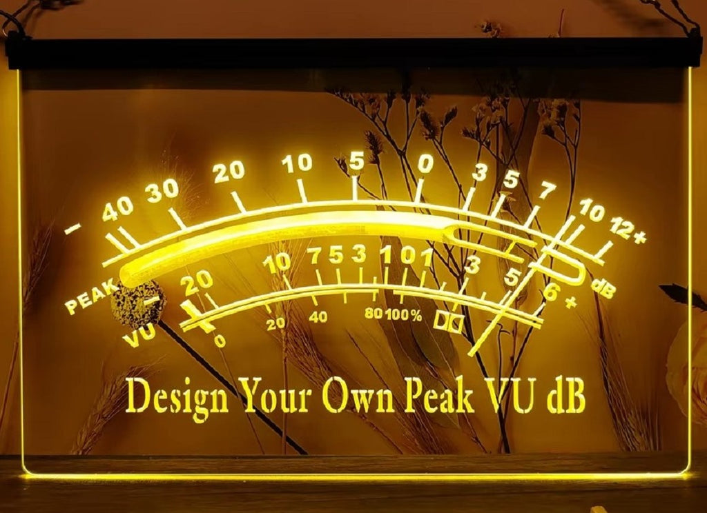 Custom Design Your Own VU dB Light Sign Home Studio Wall Hanging Desktop Decor