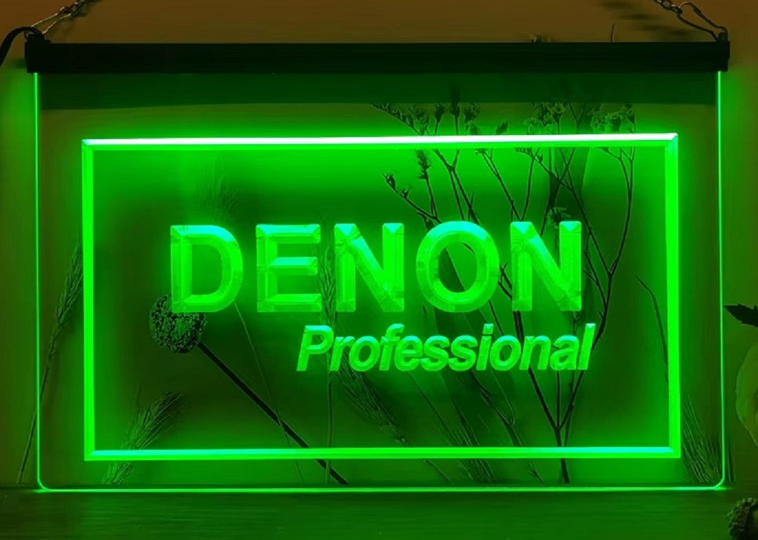Denon Professional Led Neon Sign Home Music Room Audio Studio Decor