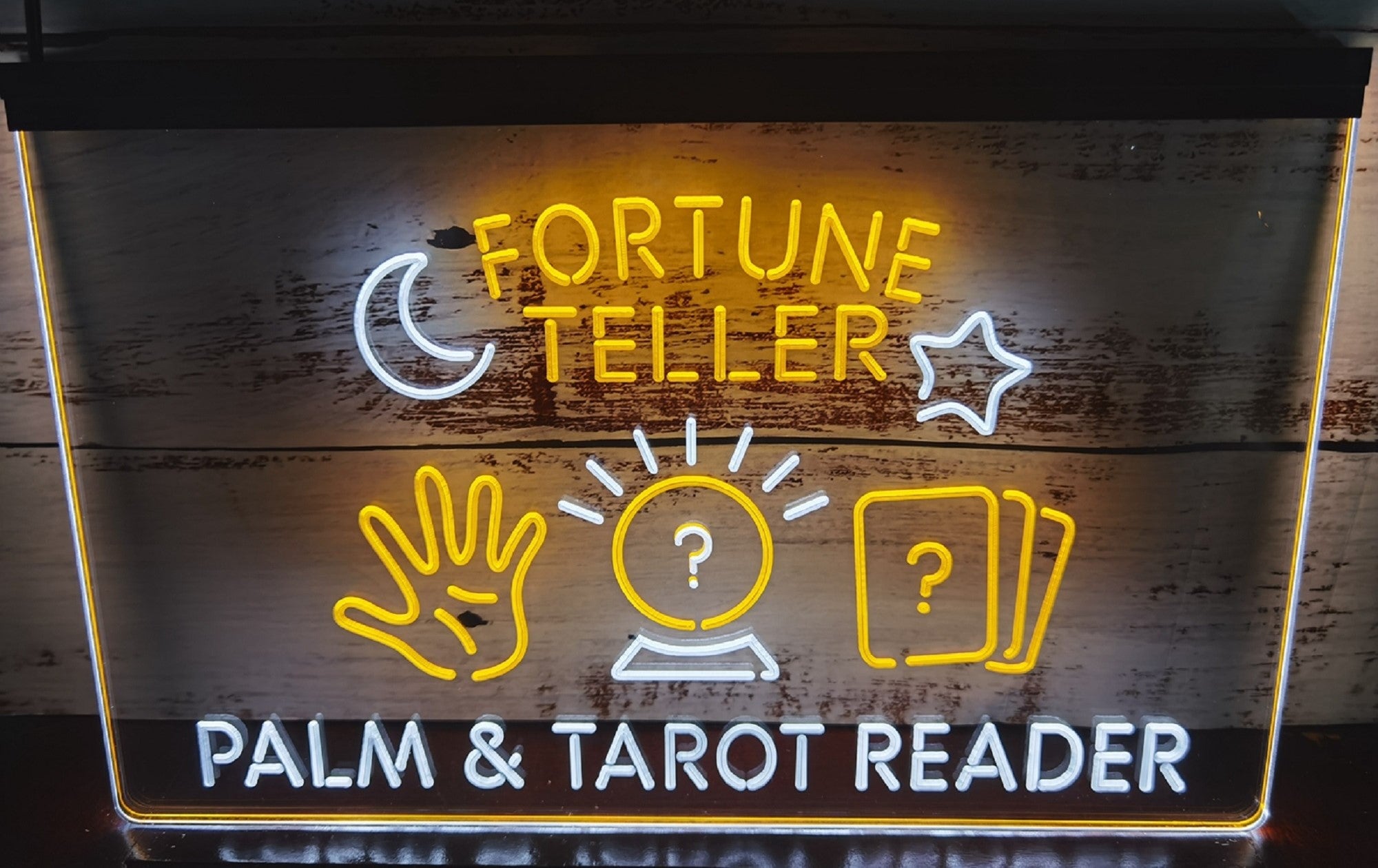 Fortune Teller Led Neon Sign Dual Color Psychic Healing Tarot Shop Decor Wall Hanging OR Desktop