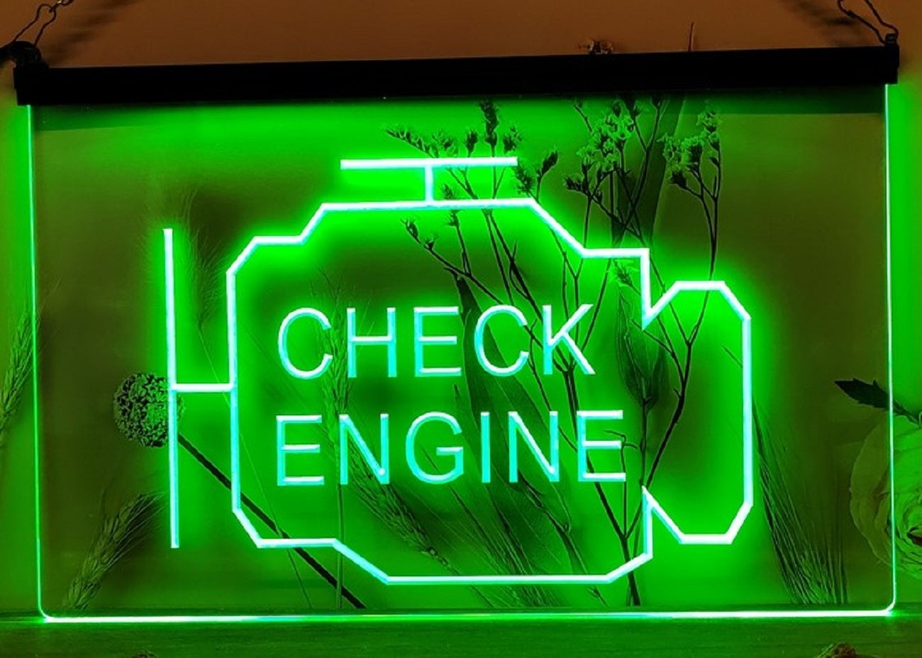 Check Engine Led Neon Sign Car Garage Auto Repair Shop Decor