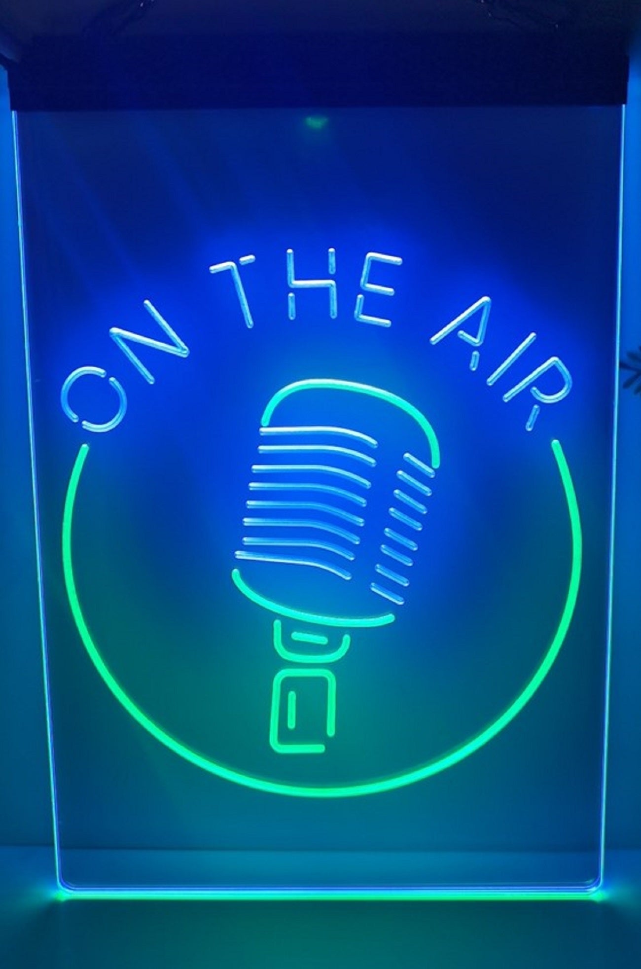 On The Air Mic Led Neon Sign Dual Color Home Studio Room Audio Radio Studio Decor