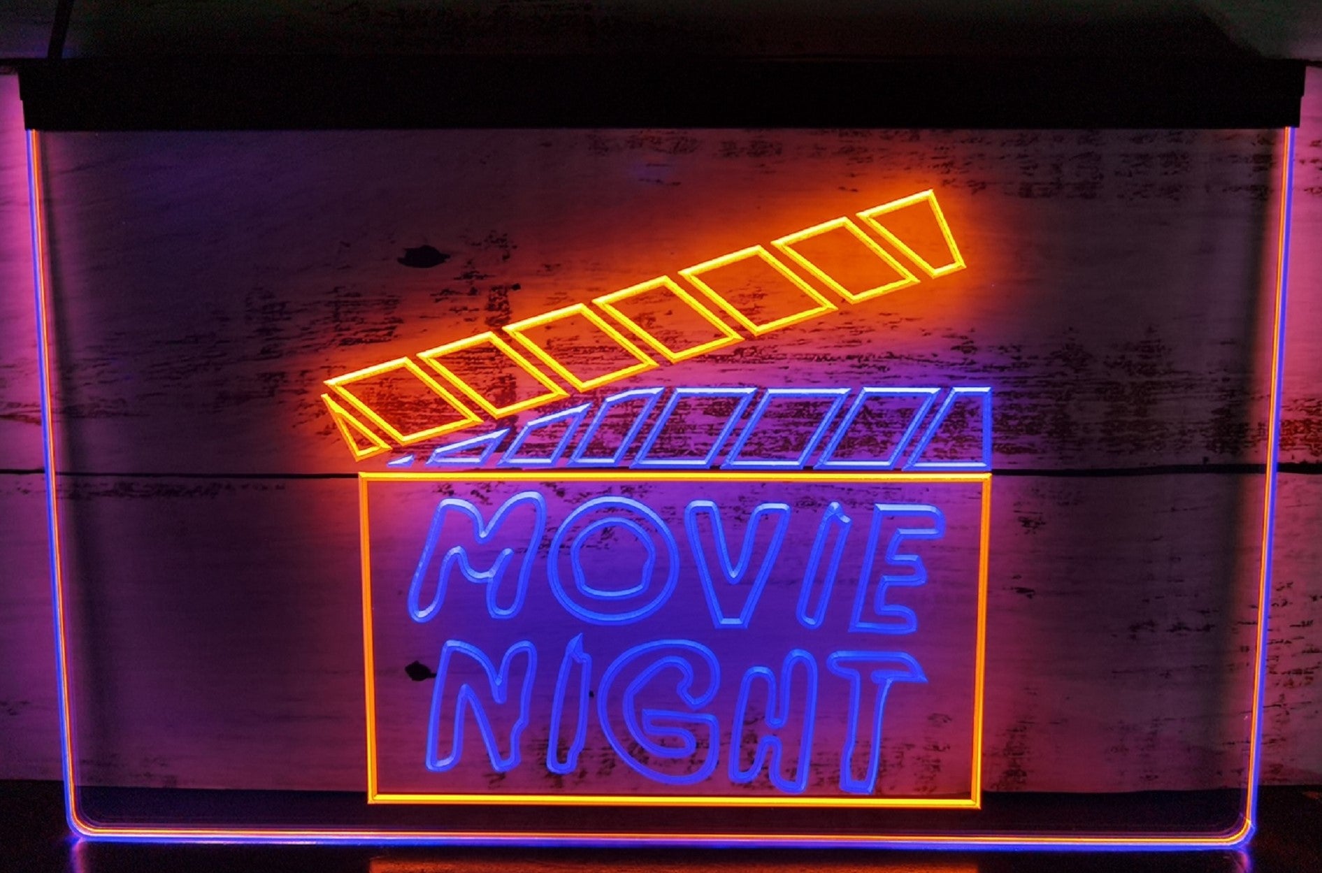 Movie Night Led Neon Sign Dual Color Studio Cinema Theatre Home Movie Room Decor