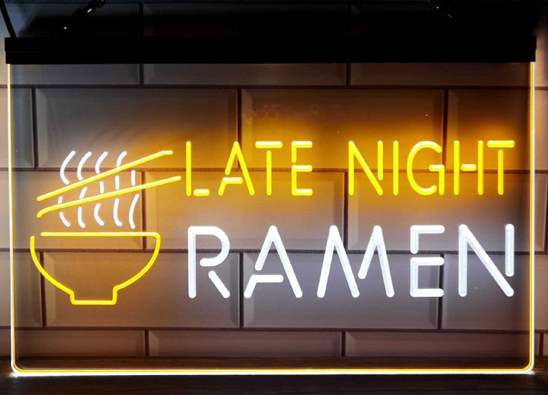 Ramen Late Night Led Neon Sign Dual Color Home Kitchen Japanese Restaurant Decor