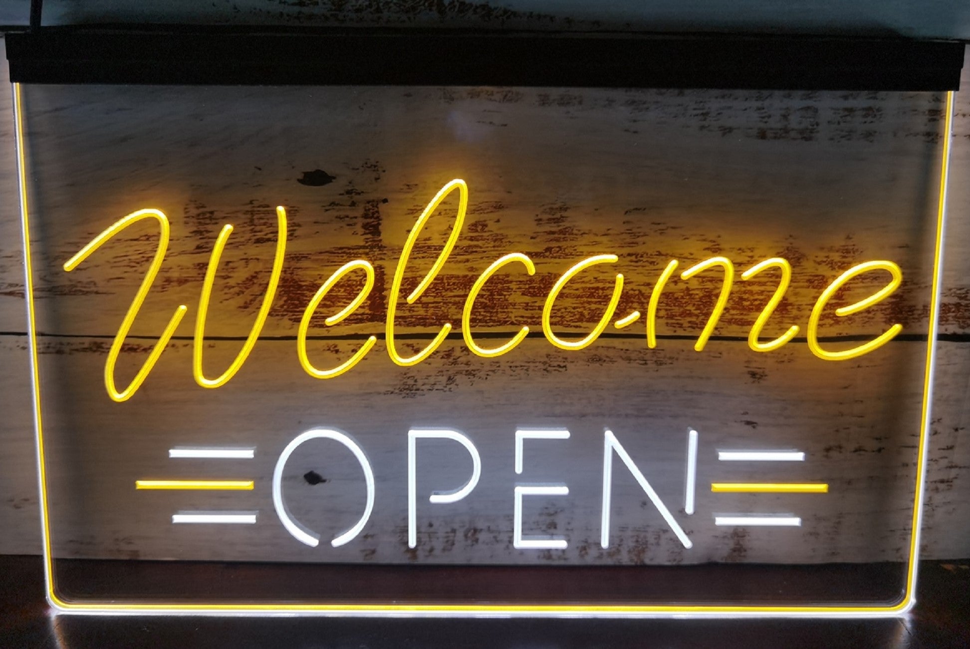 Welcome Open Led Neon Sign Dual Color Store Shop Coffee Shop Restaurant Decor