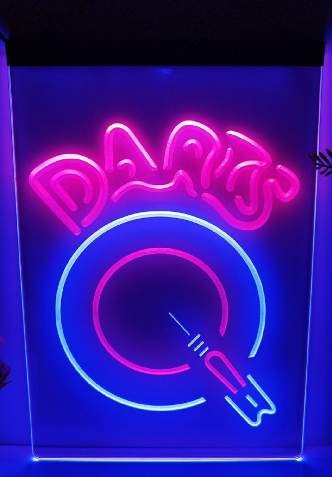 Darts Led Neon Sign Dual Color Darts Arcade Shop Game Room Decor