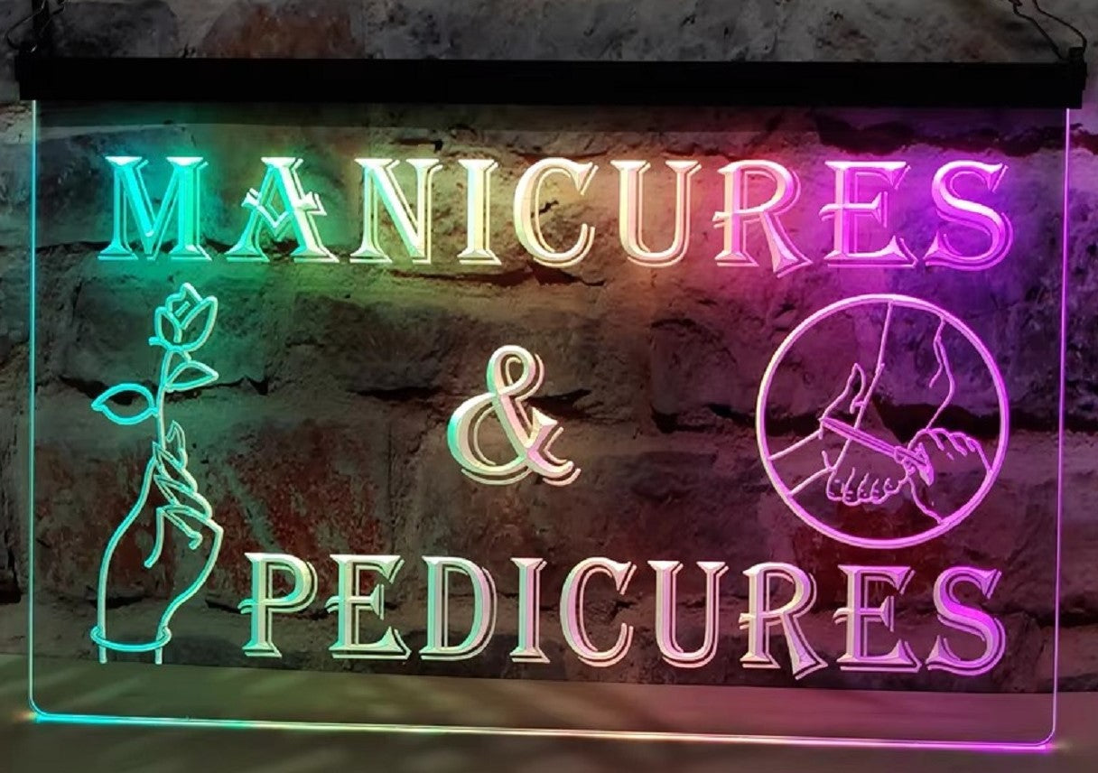 Manicures & Pedicures Led Neon Sign Multi Mode Spa Beauty Salon Decor