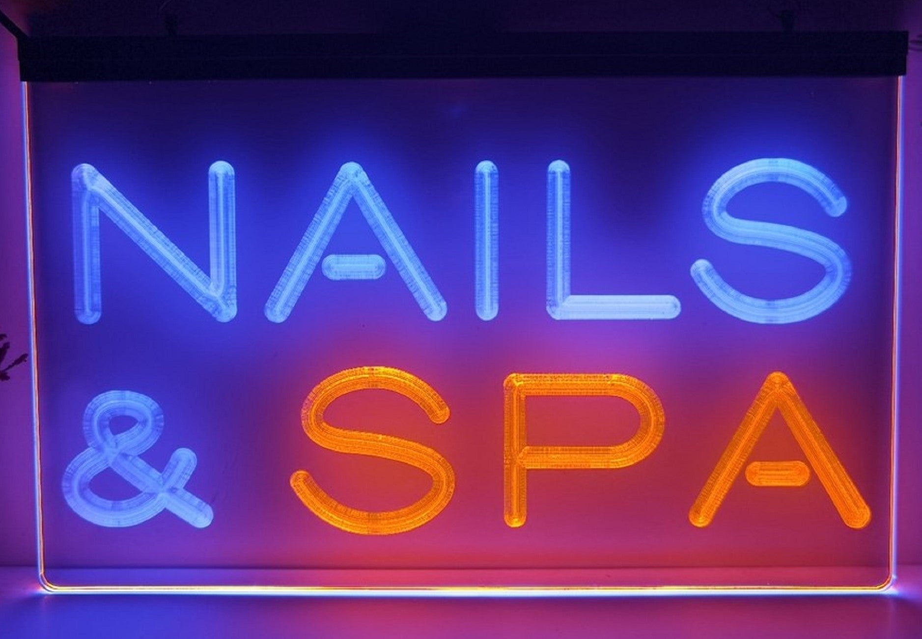 Nails & SPA Led Neon Sign Dual Color Spa Beauty Salon Decor Wall Hanging OR Desktop