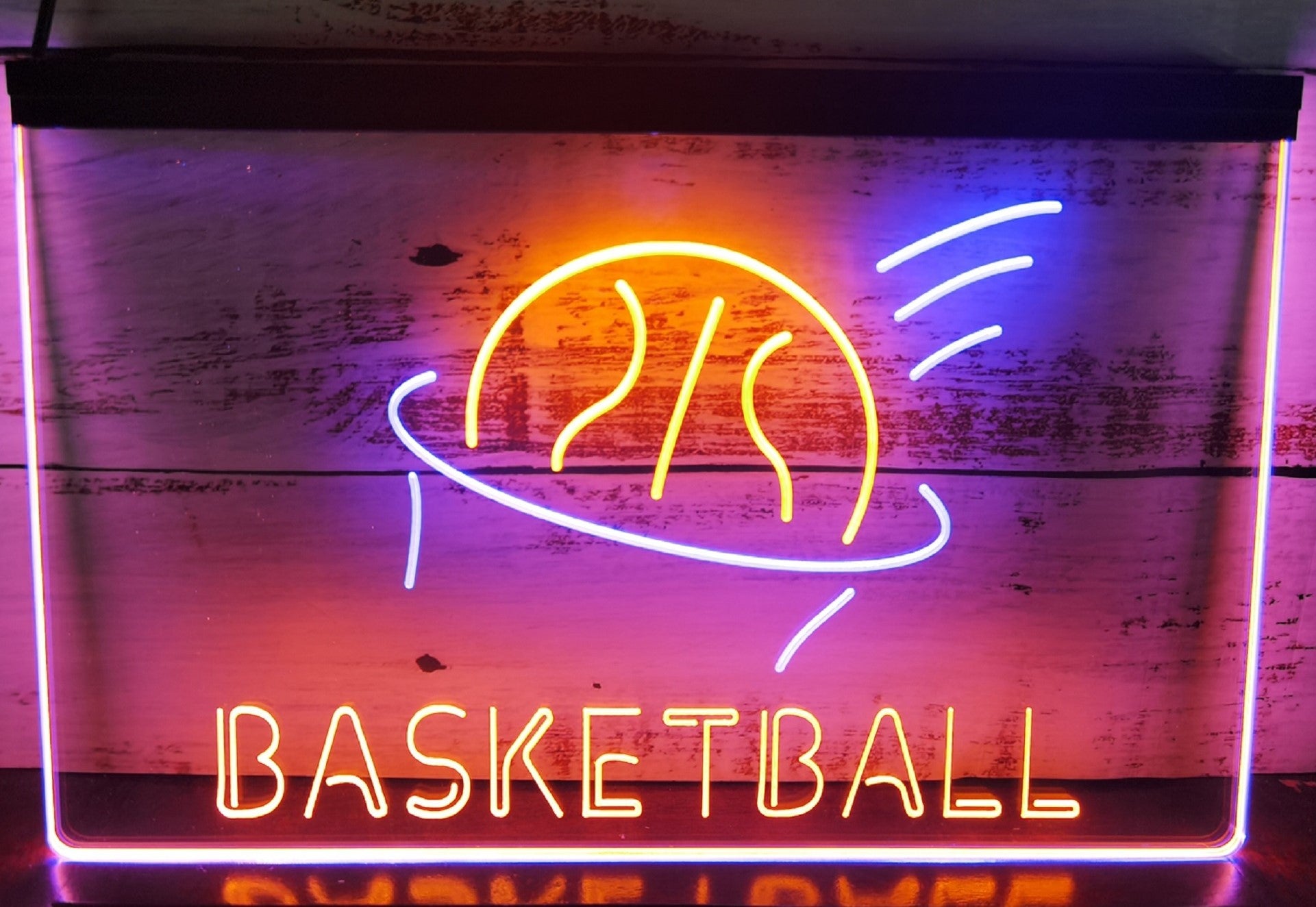 Basketball Led Neon Sign Dual Color Home Gym Sport Club Wall Or Desktop Decor