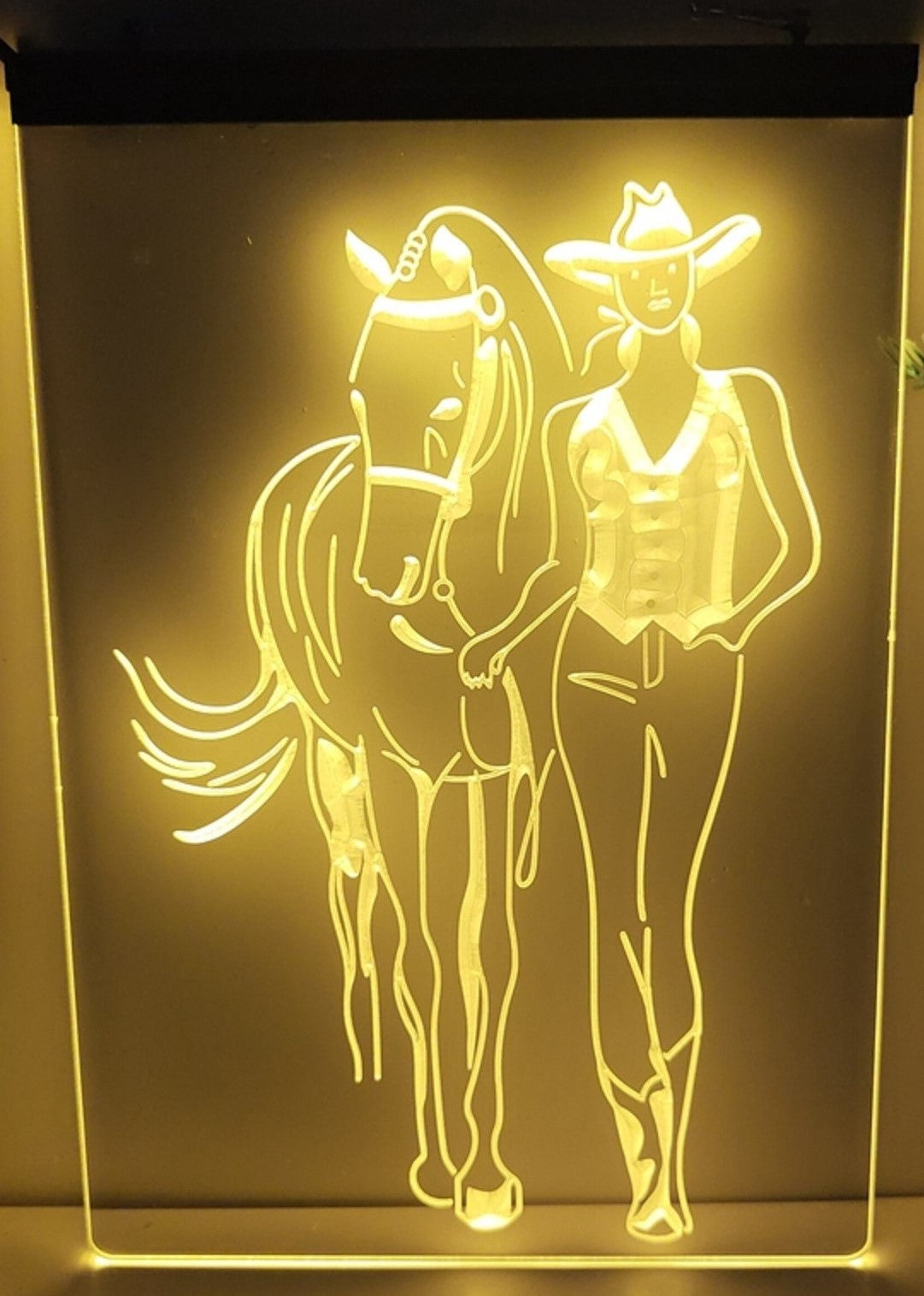 Cowgirl Led Neon Sign Western Cowgirl Room Wall Or Desktop Decor