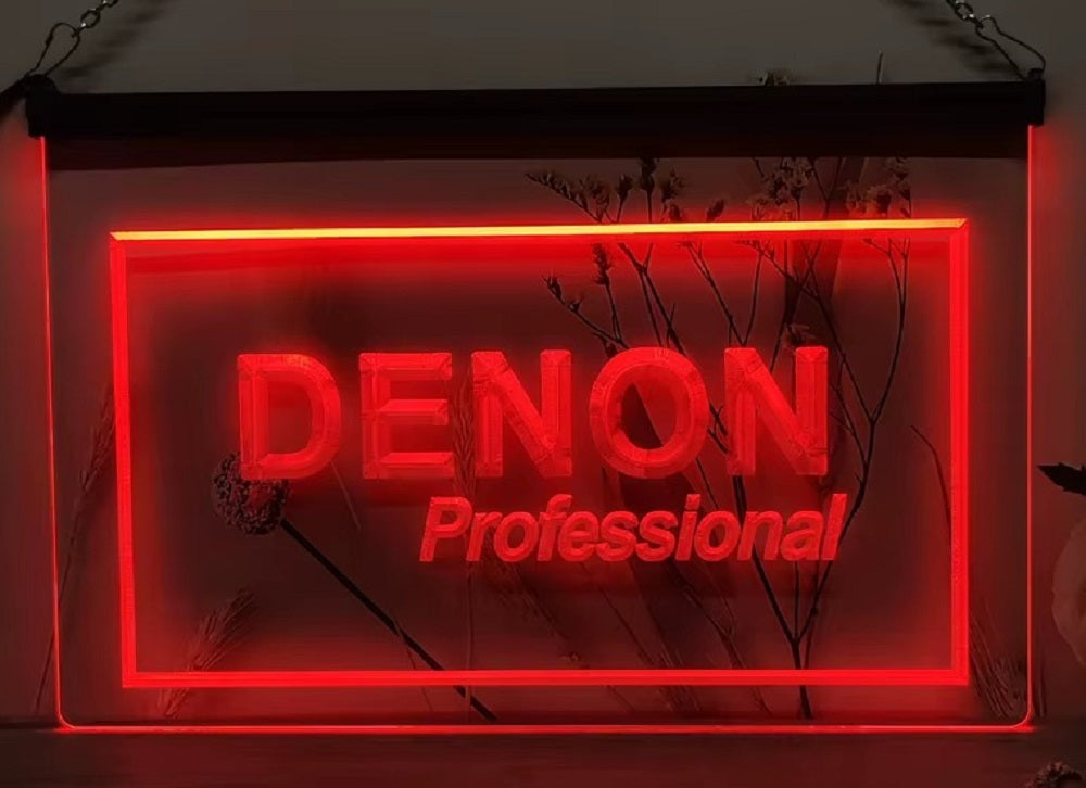Denon Professional Led Neon Sign Home Music Room Audio Studio Decor