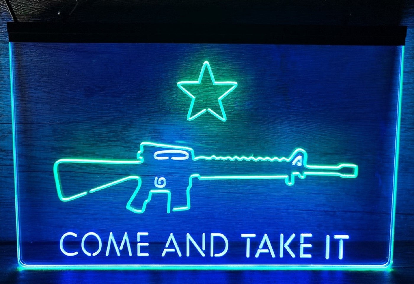 Come And Take It Led Neon Sign Dual Color Wall Hanging Or Desktop Decor