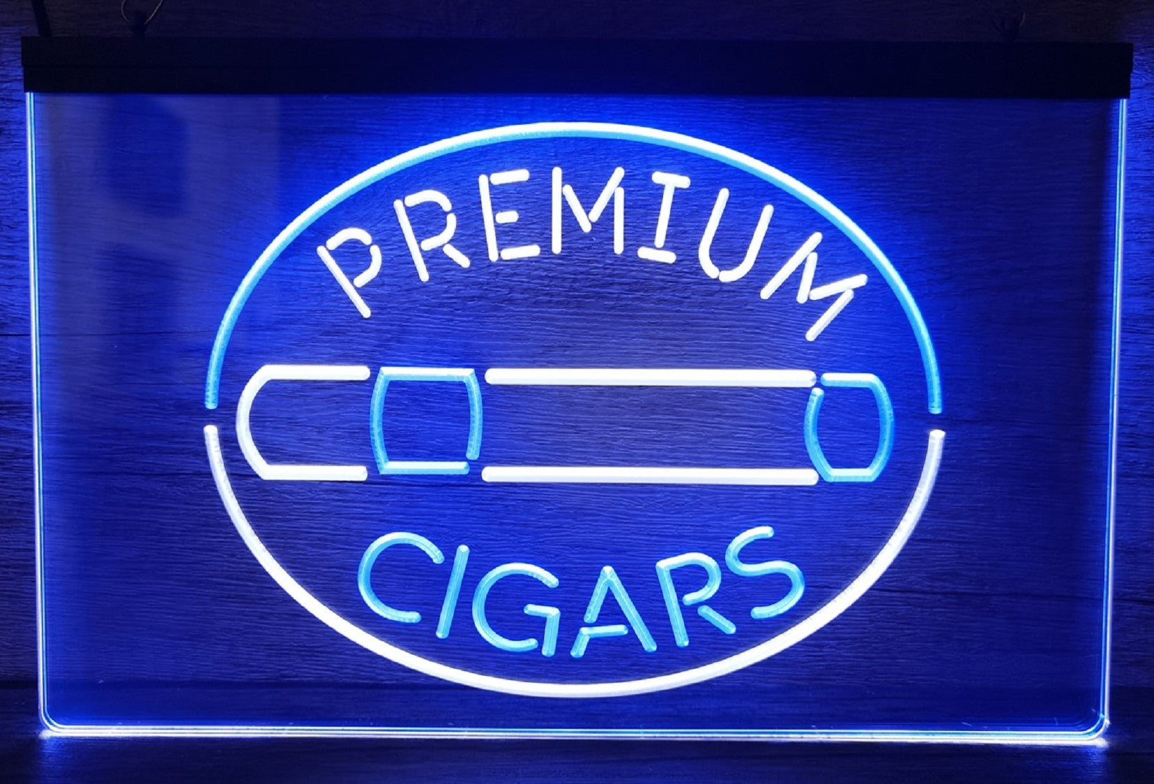 Premium Cigars Led Neon Sign Dual Color Cigar Lounge Smoke Tobacco Shop Decor