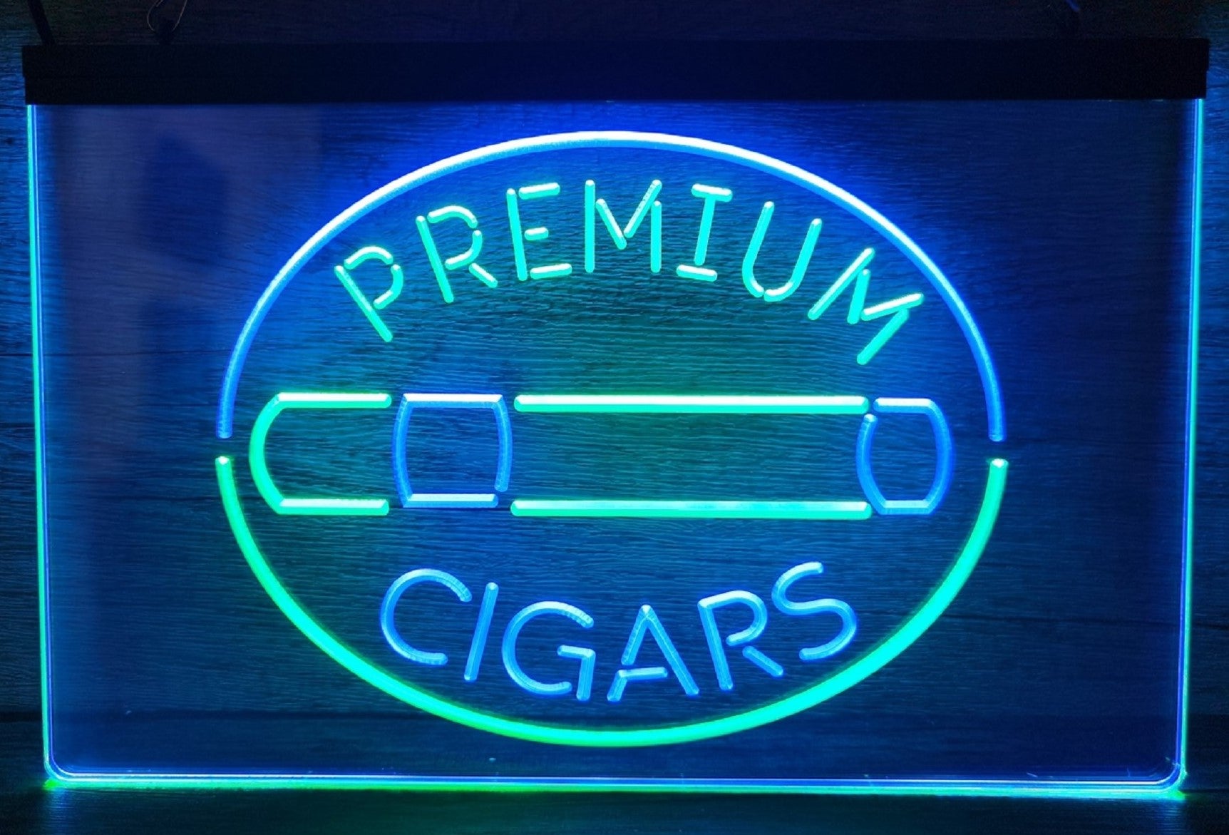 Premium Cigars Led Neon Sign Dual Color Cigar Lounge Smoke Tobacco Shop Decor