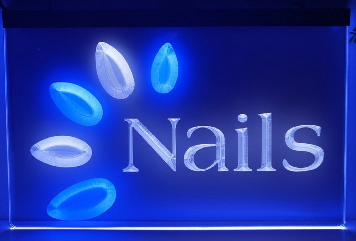 Nails Led Neon Sign Dual Color Spa Beauty Pedicure Salon Decor Wall Hanging OR Desktop