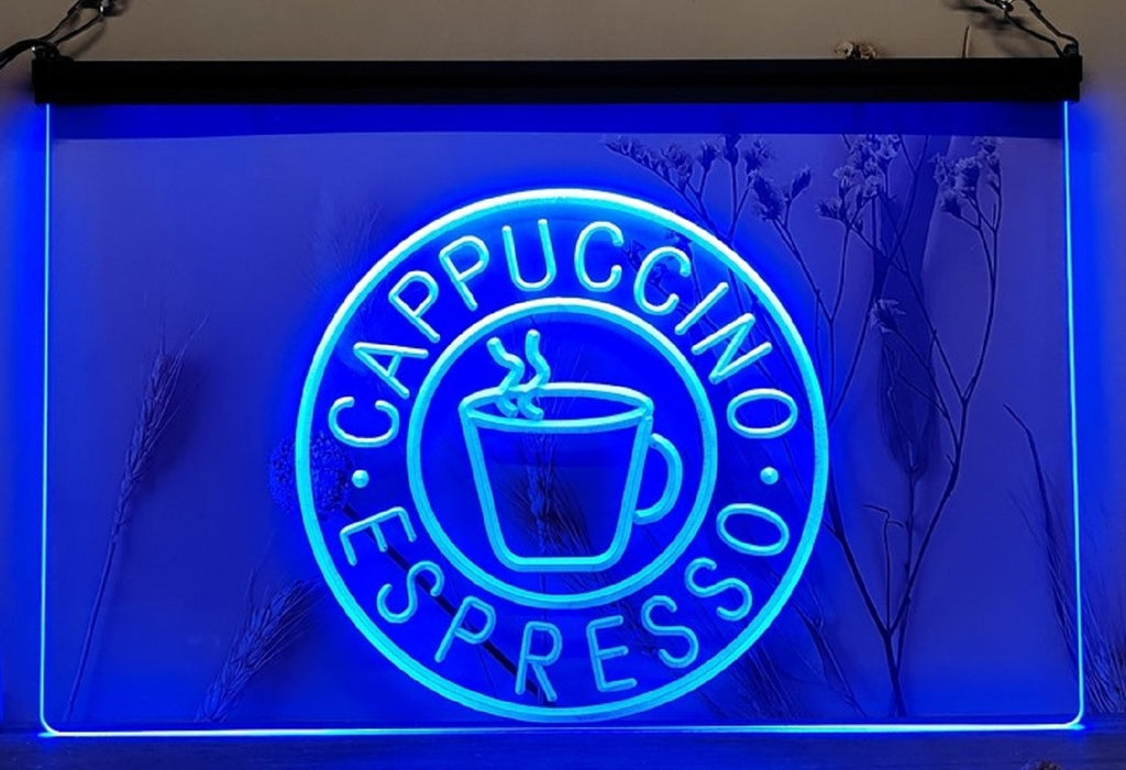 Cappuccino Espresso Led Neon Sign Coffee Shop Wall Hanging Desktop Decor