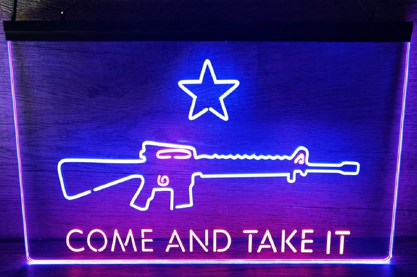 Come And Take It Led Neon Sign Dual Color Wall Hanging Or Desktop Decor