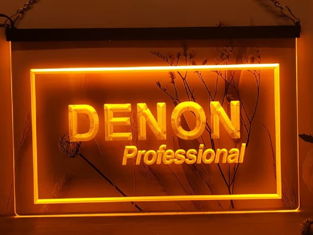 Denon Professional Led Neon Sign Home Music Room Audio Studio Decor
