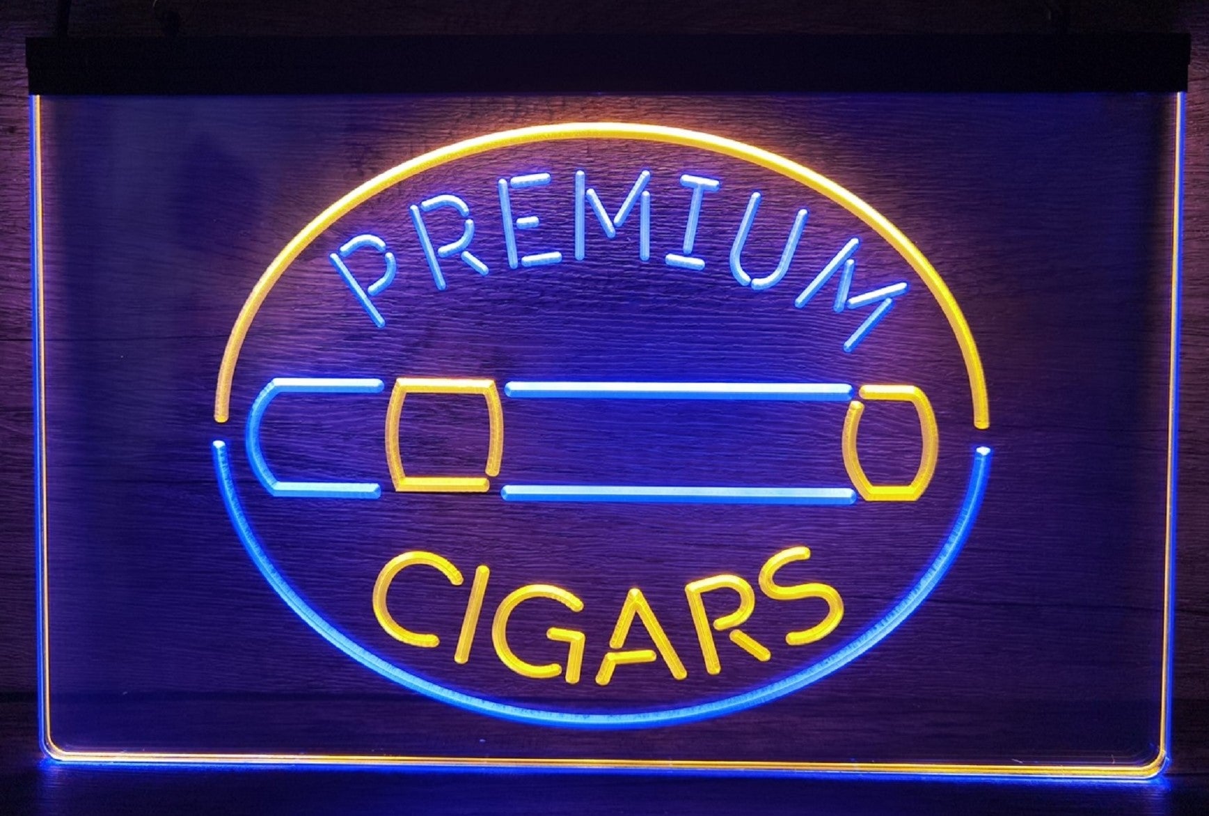Premium Cigars Led Neon Sign Dual Color Cigar Lounge Smoke Tobacco Shop Decor