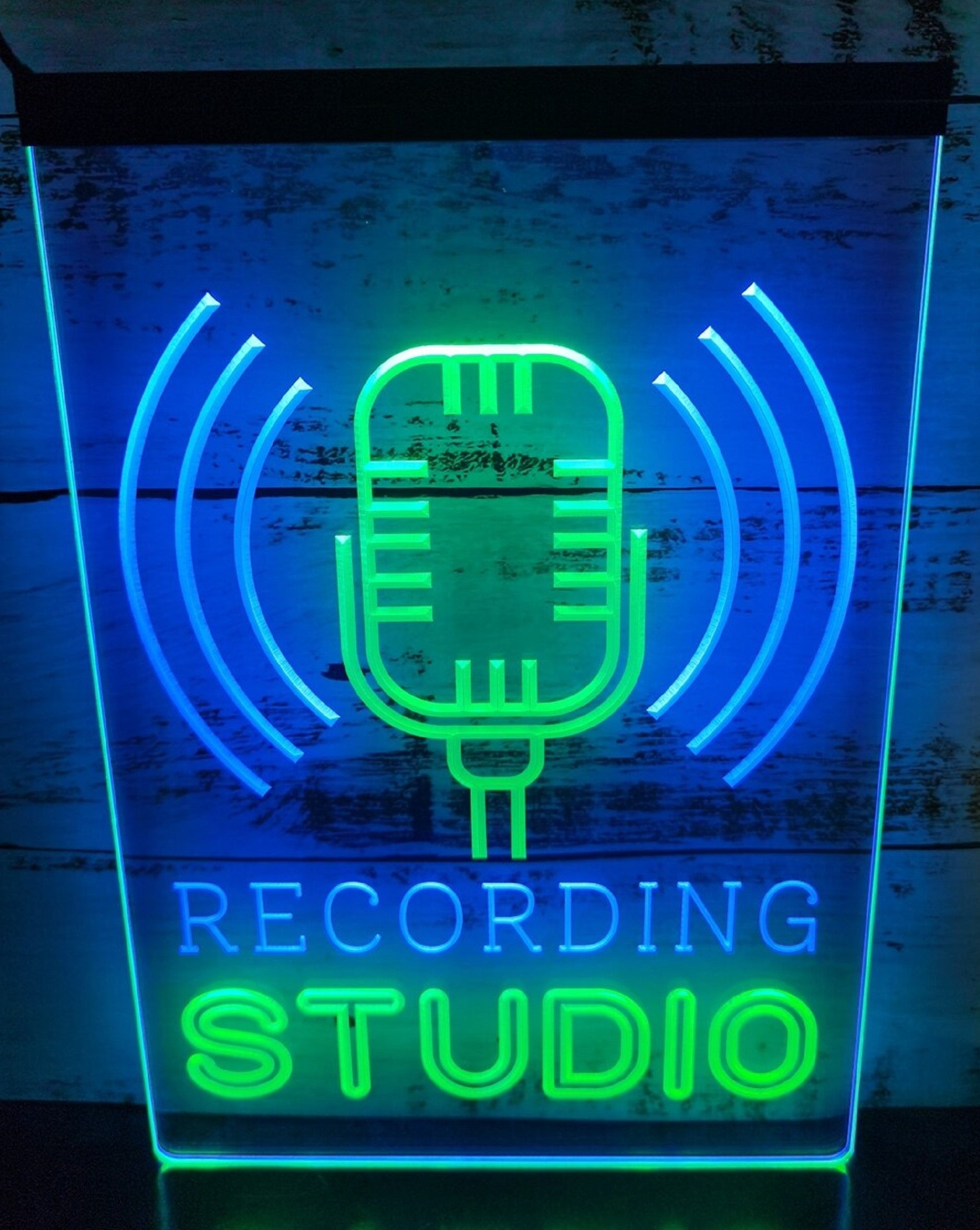 Recording Studio Waves Led Neon Sign Dual Color Home Studio Room Audio Studio Decor