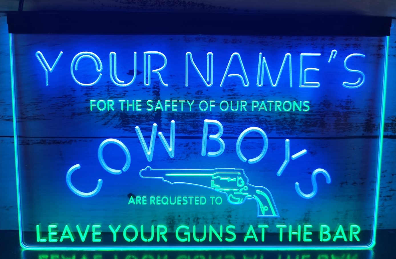 Custom Your Name Cowboys Led Neon Sign Dual Color Wall Or Desktop Decor