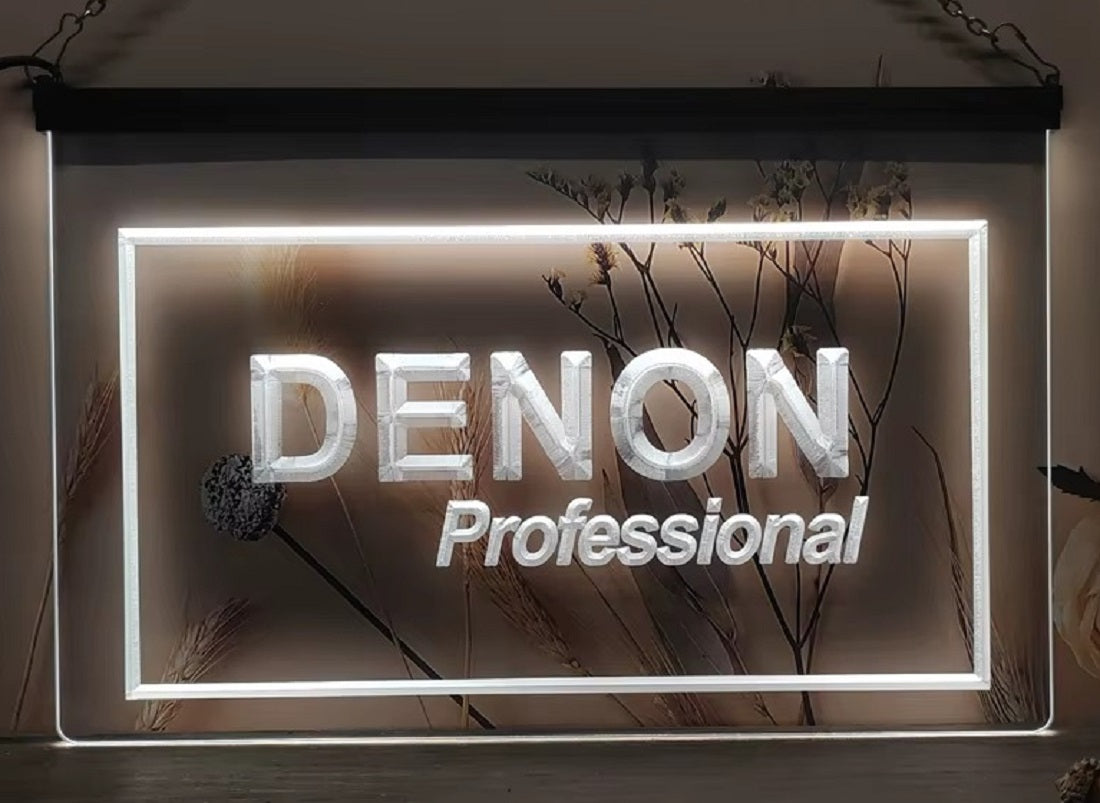 Denon Professional Led Neon Sign Home Music Room Audio Studio Decor