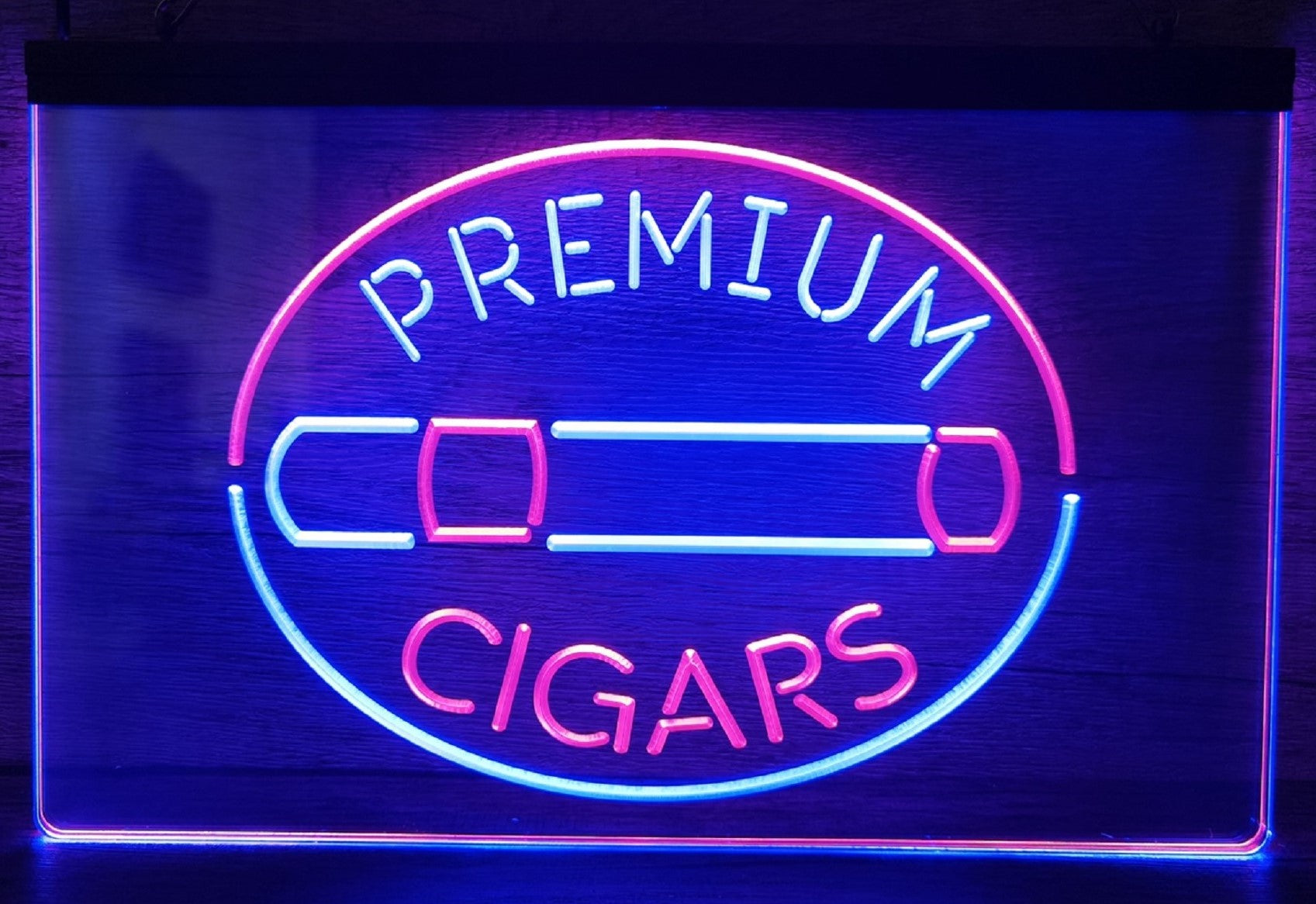 Premium Cigars Led Neon Sign Dual Color Cigar Lounge Smoke Tobacco Shop Decor