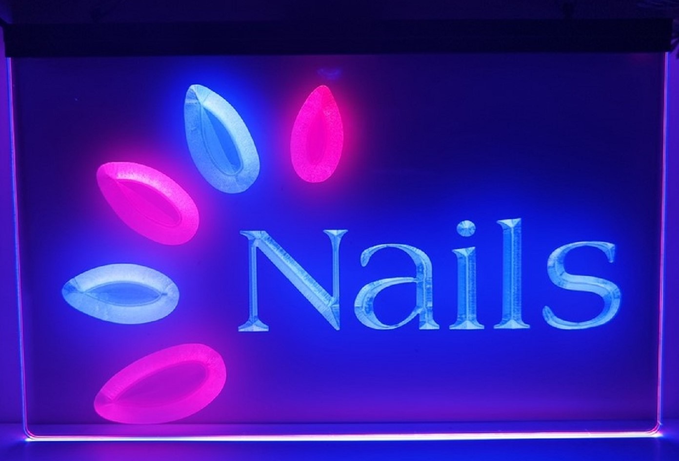 Nails Led Neon Sign Dual Color Spa Beauty Pedicure Salon Decor Wall Hanging OR Desktop