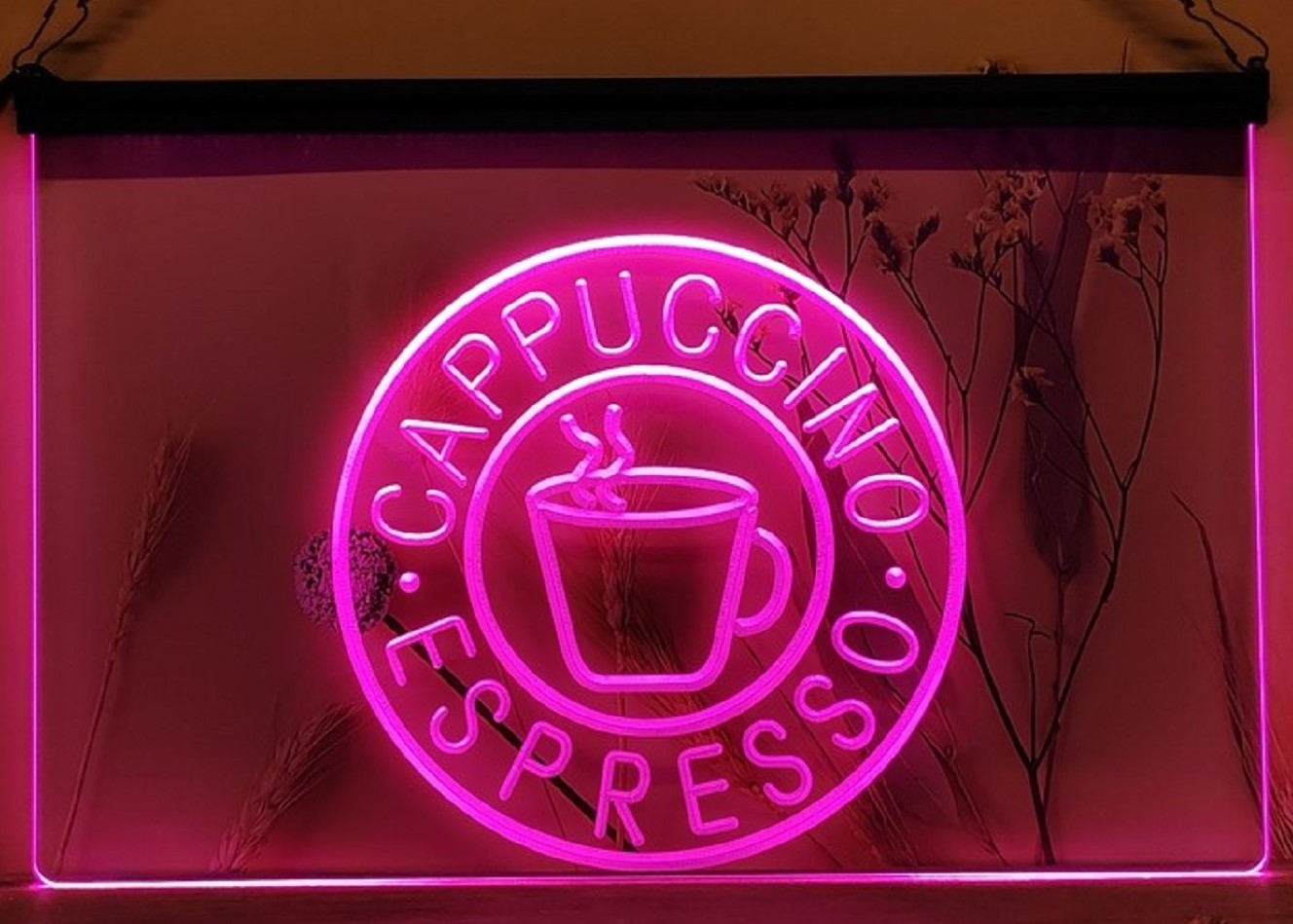 Cappuccino Espresso Led Neon Sign Coffee Shop Wall Hanging Desktop Decor